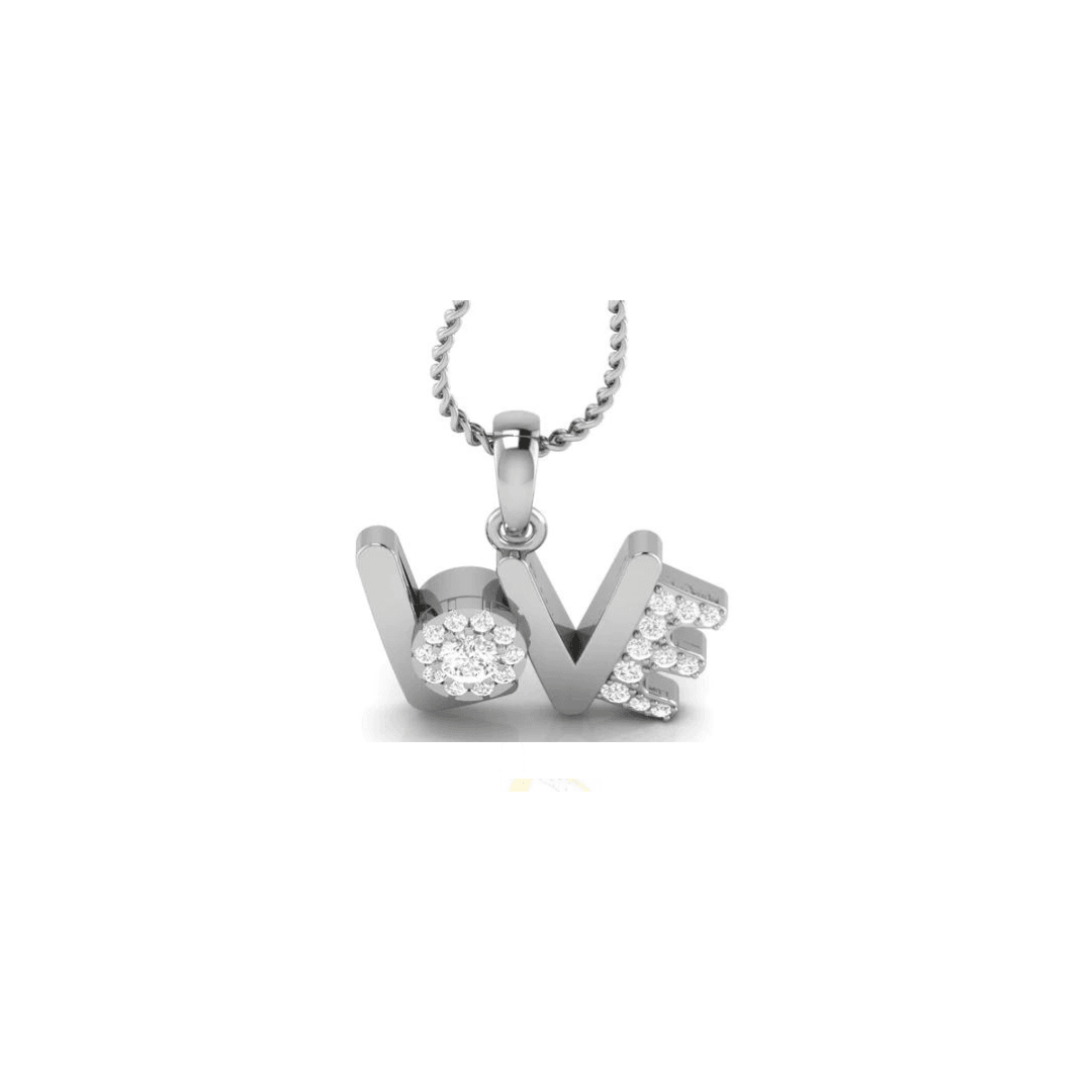 Silver Dazzling Adjustable Love White Gold Pendant For Women