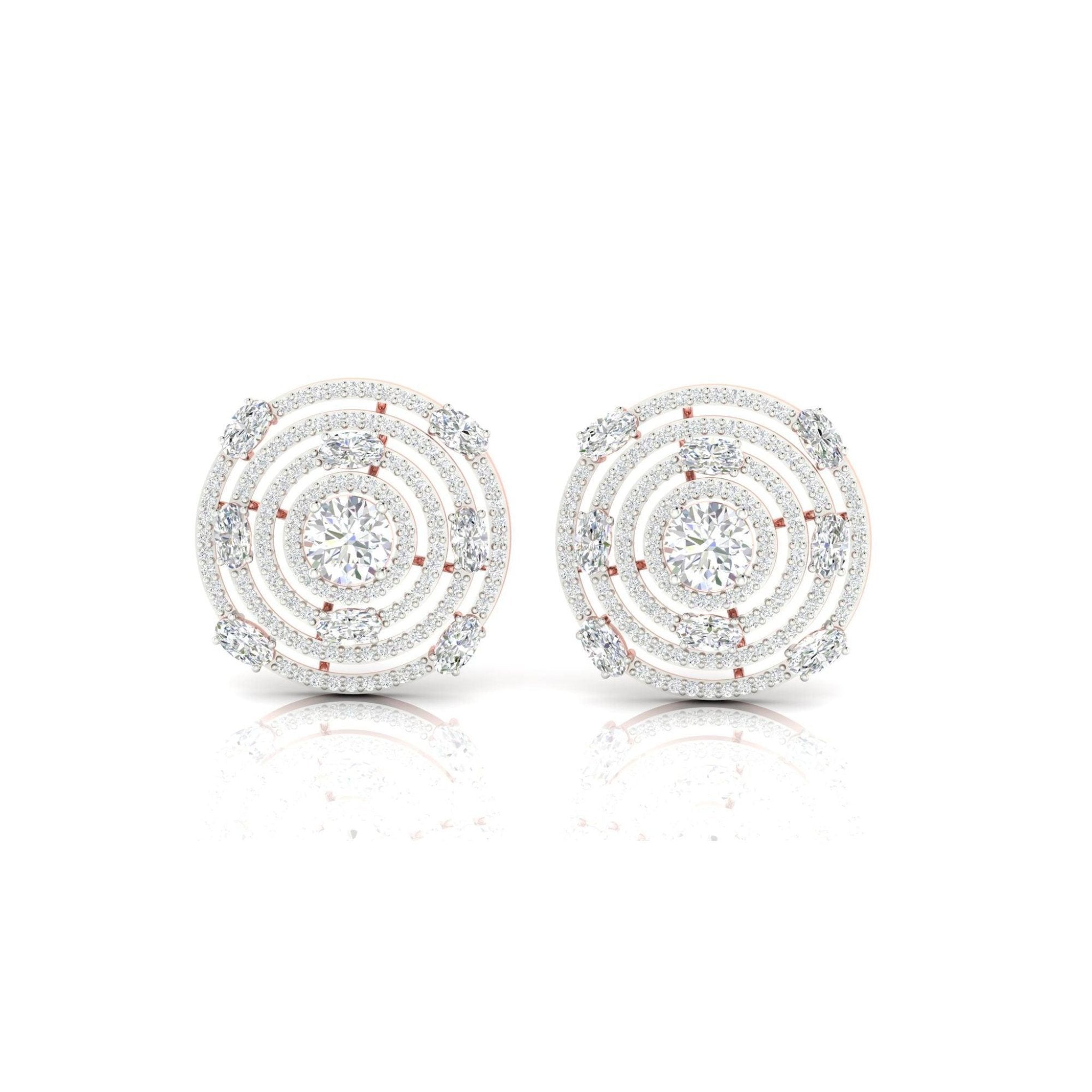 Radiant Round Silver Rose Gold Plated Earring For Women