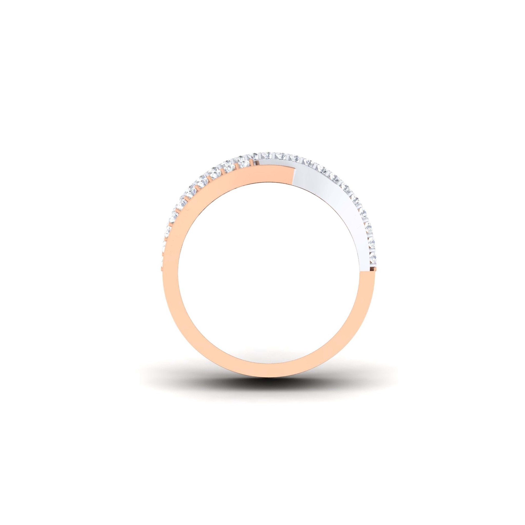 Adjustable Intricate Silver Rose Gold Crossover Band