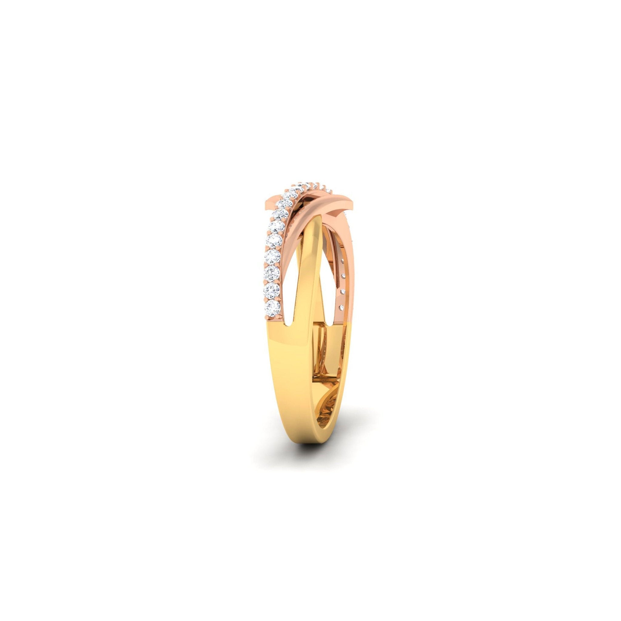 Adjustable Chevron Silver Rose & Yellow Gold Dual Tone Band