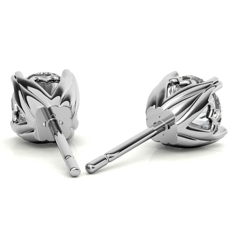 925 Sterling Silver Round Radiance Solitaire Earrings AUS-564