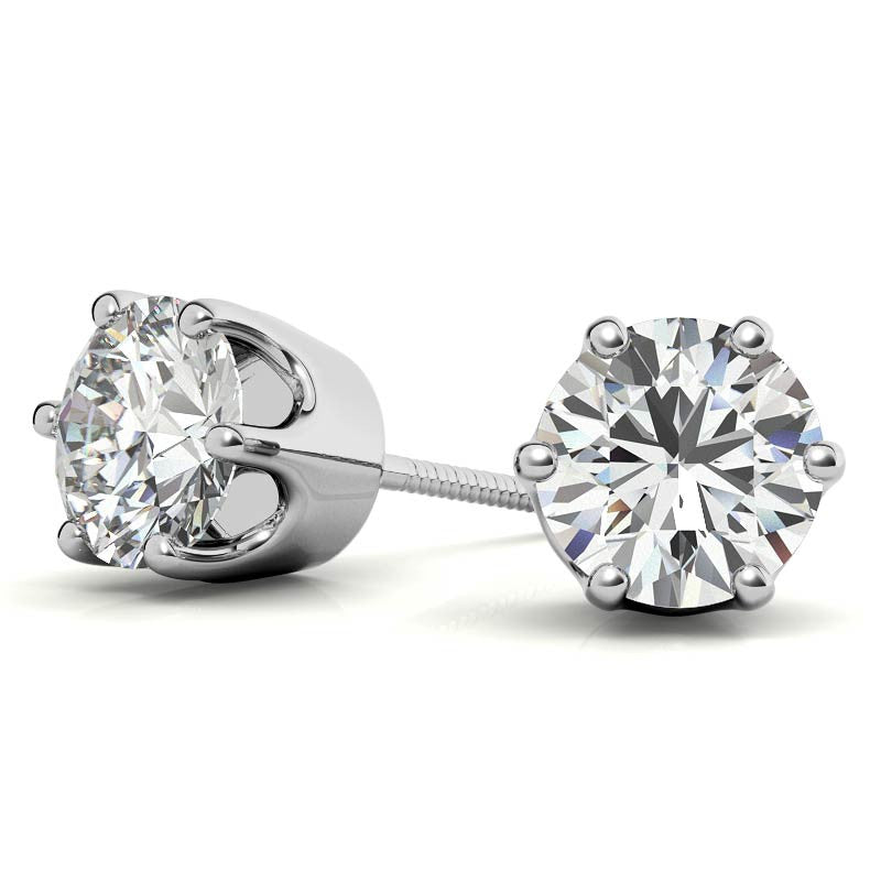 925 Sterling Silver Round Radiance Solitaire Earring AUS-561