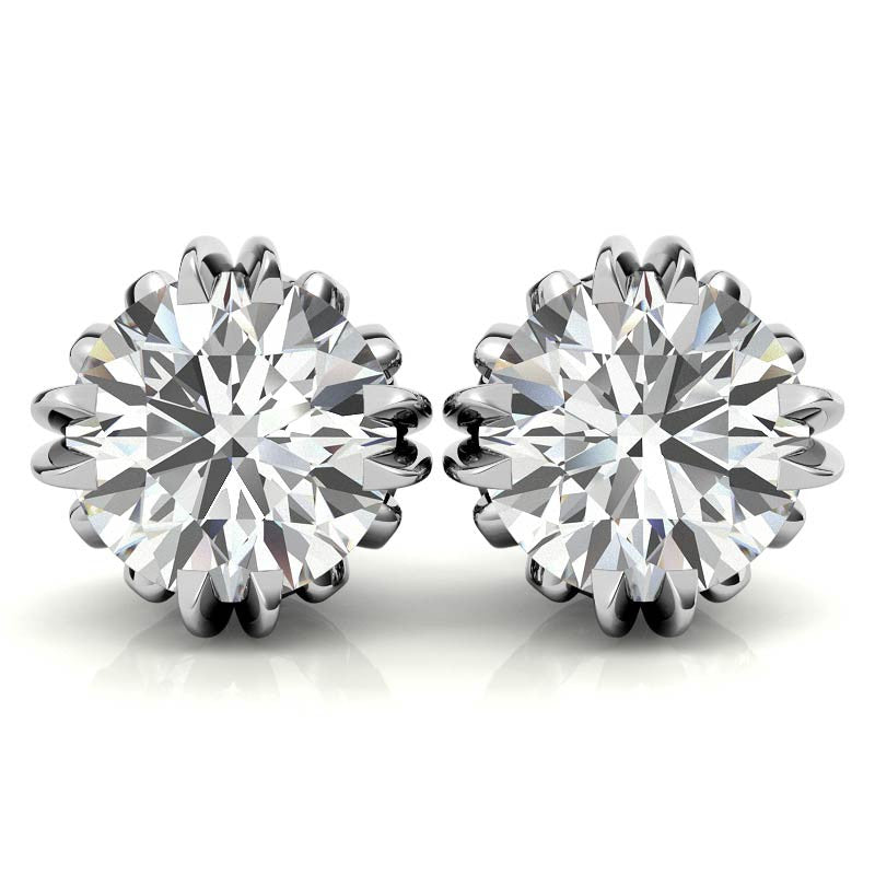 925 Sterling Silver Circle Brilliance Solitaire Earring AUS-552