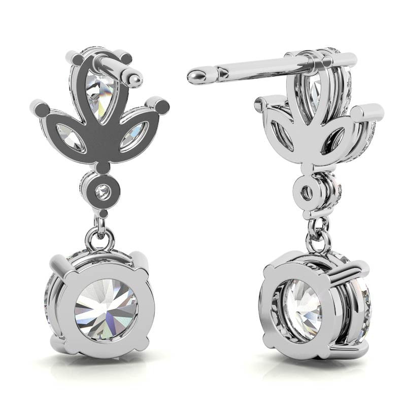 Exquisite CZ Flower Sterling Silver Stud Earring – Neshe Fashion Jewelry