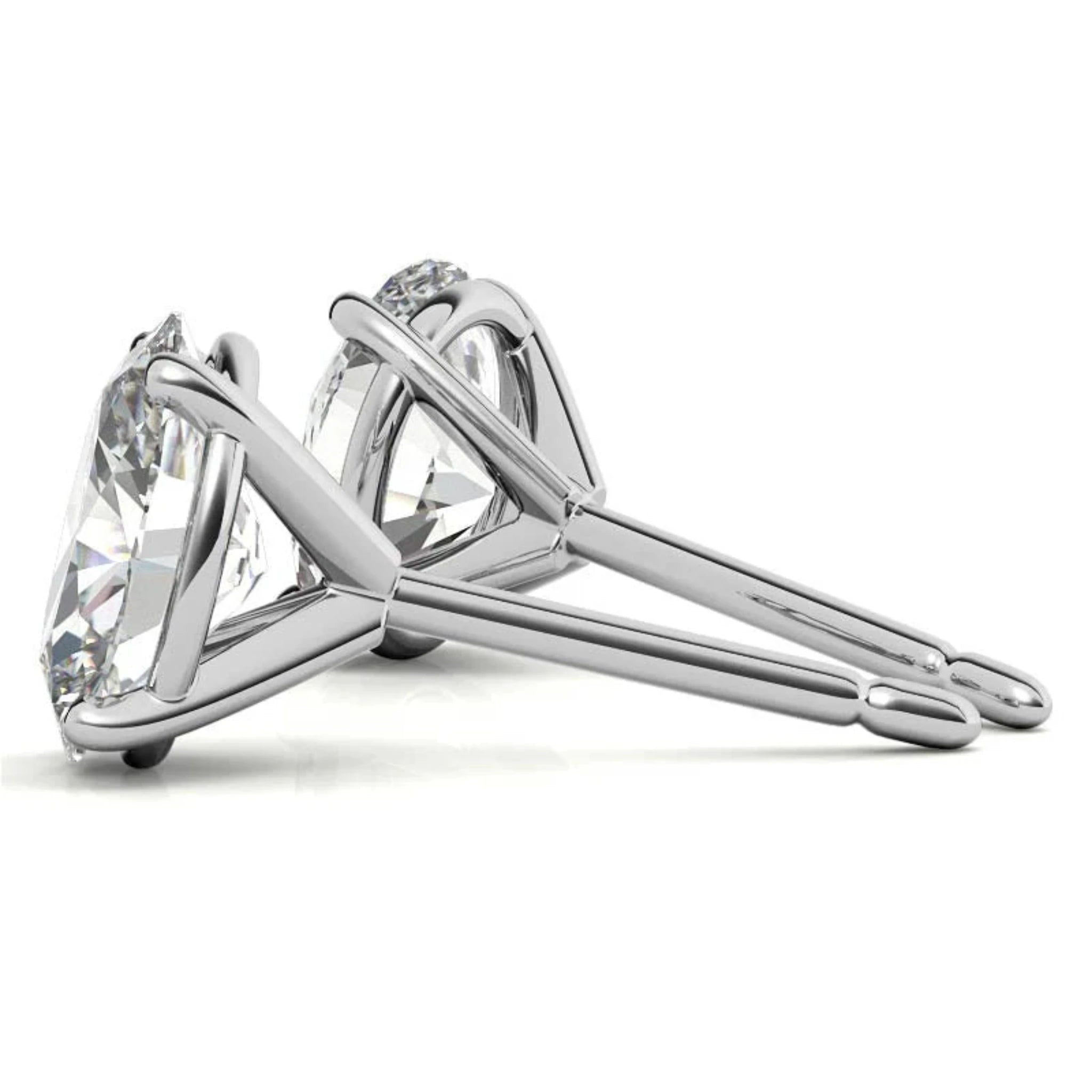 Timeless Four-Prong Oval White Gold Silver Luxury Earring For Woman