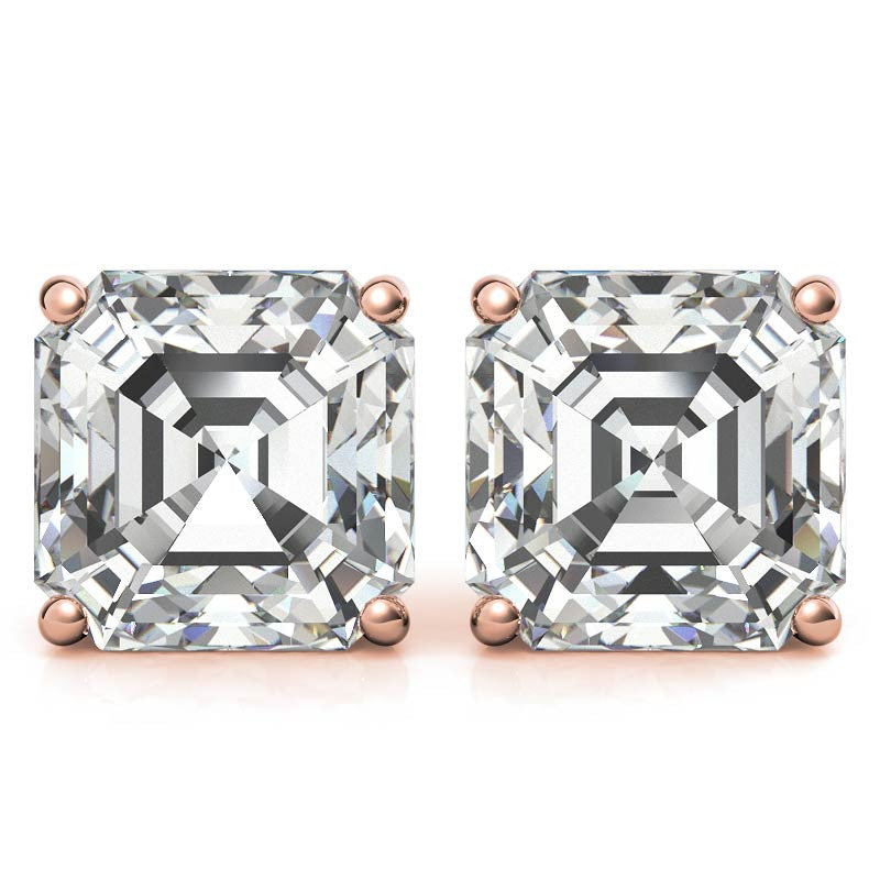 925 Sterling Silver Squared Splendor Solitaire Earrings AUS -538