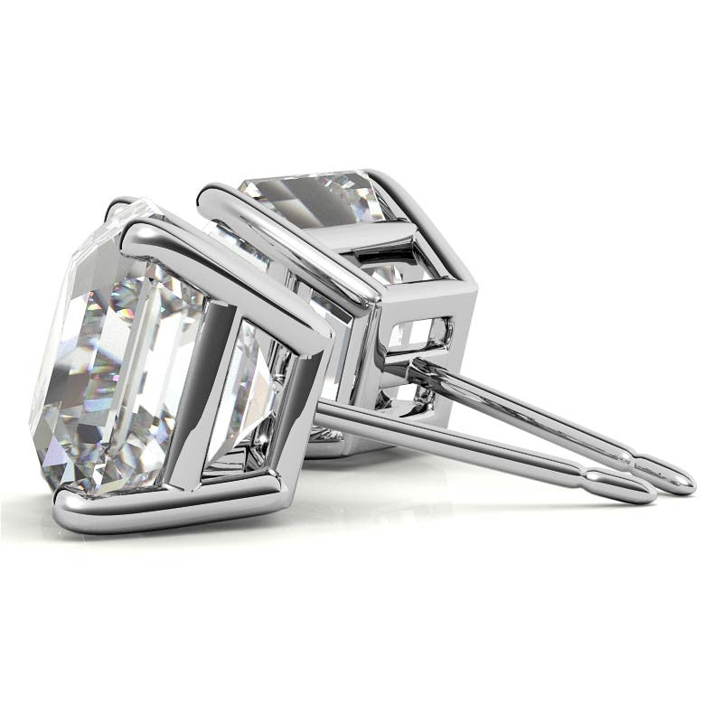 925 Sterling Silver Squared Splendor Solitaire Earrings AUS -538