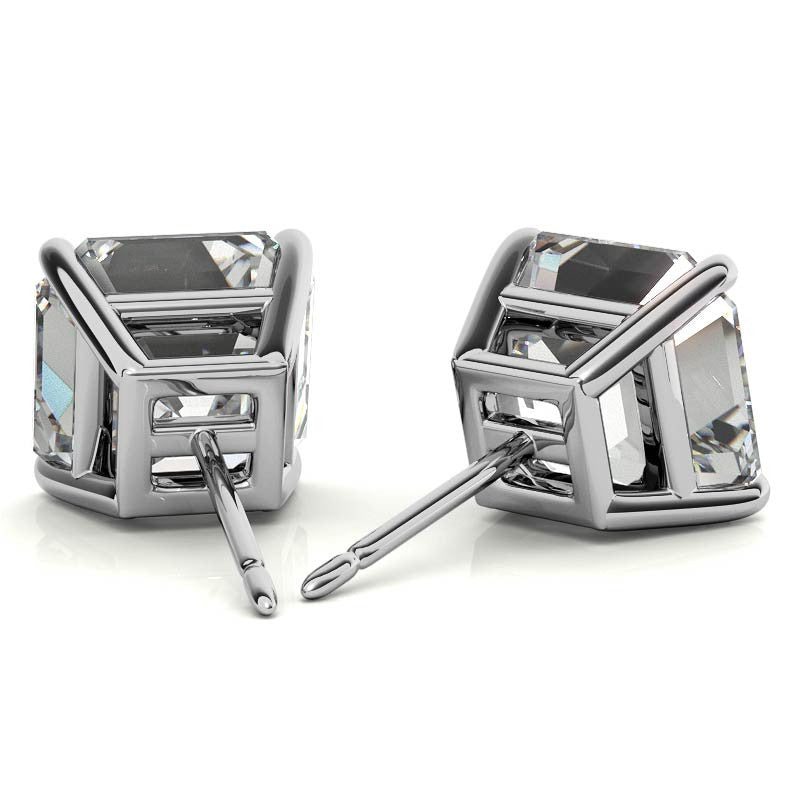 925 Sterling Silver Squared Splendor Solitaire Earrings AUS -538