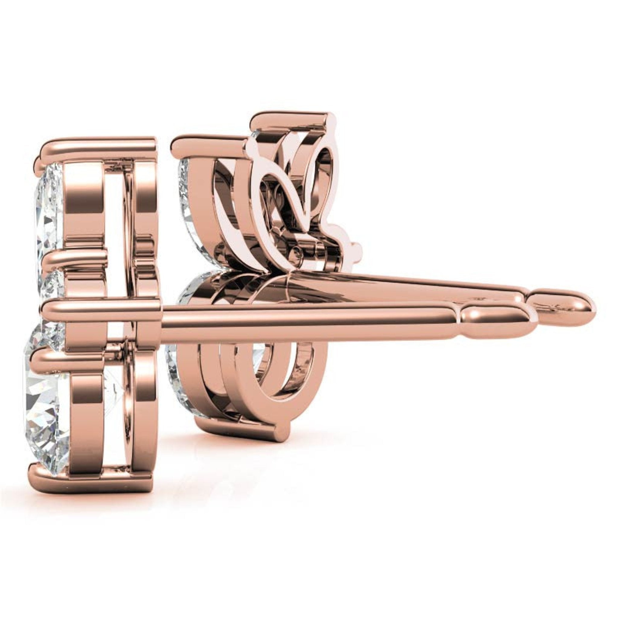 Dainty Marquise-Cut Rose Gold Silver Multi-Stone Stud Earring For Woman