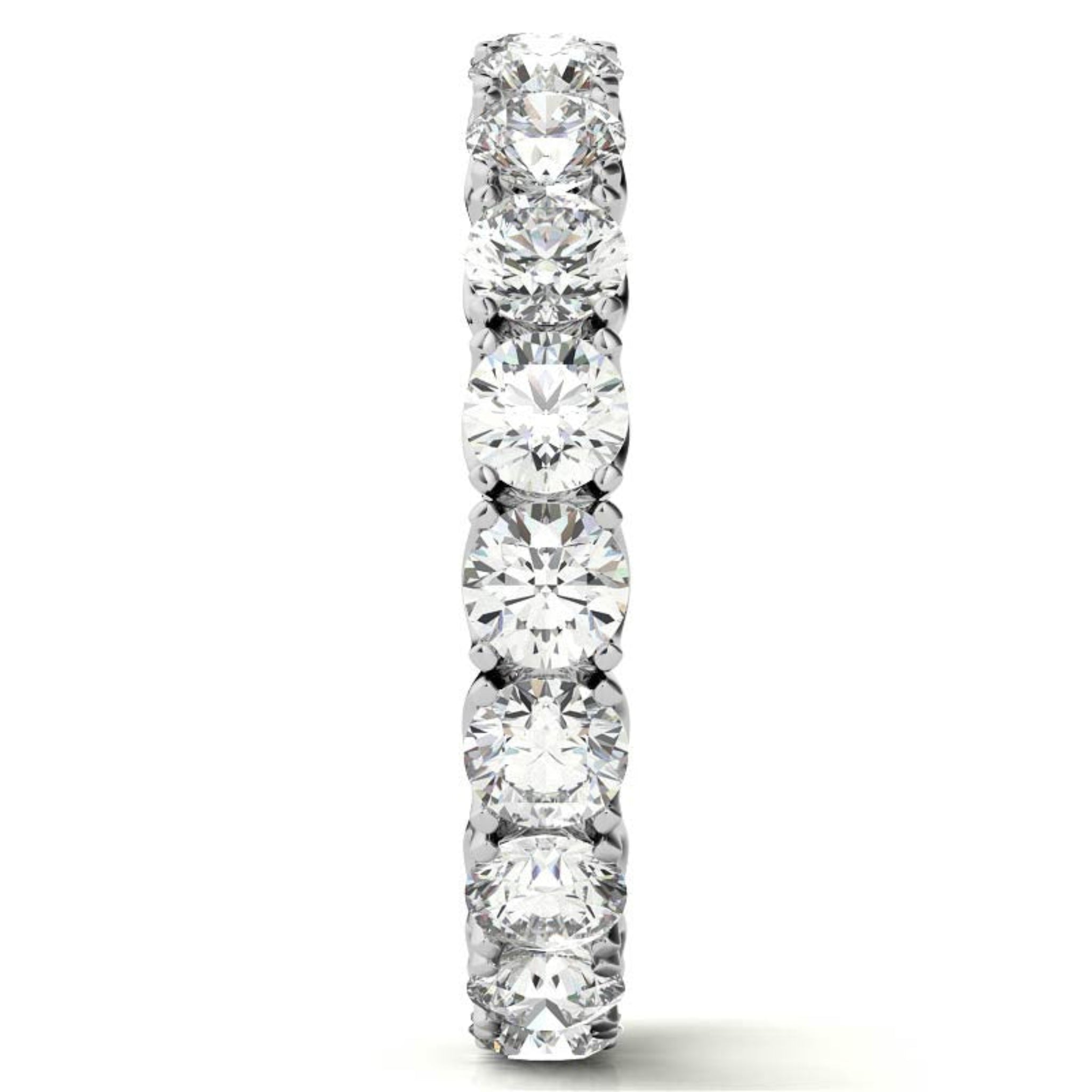 Adjustable Sterling Silver Sparkling White Gold Round Diamond Eternity Band For Women