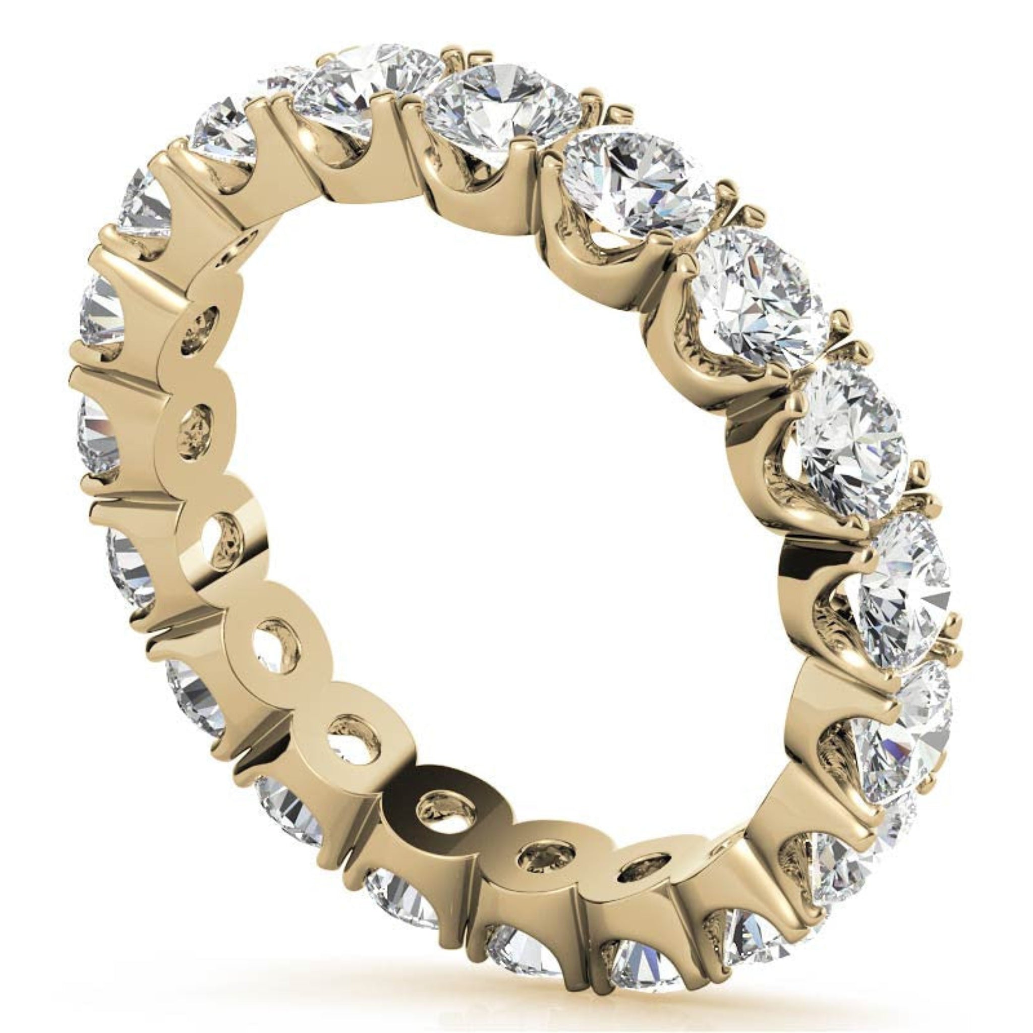 Adjustable Sterling Silver Sparkling Yellow Gold Round Diamond Eternity Band For Women