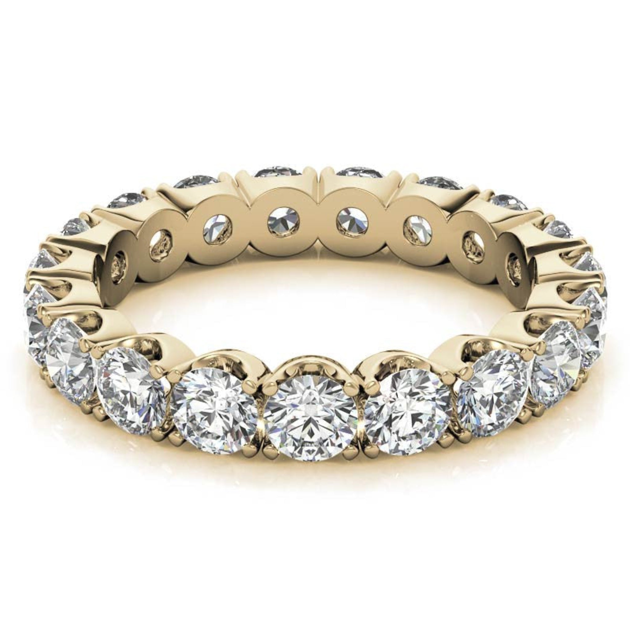 Adjustable Sterling Silver Sparkling Yellow Gold Round Diamond Eternity Band For Women