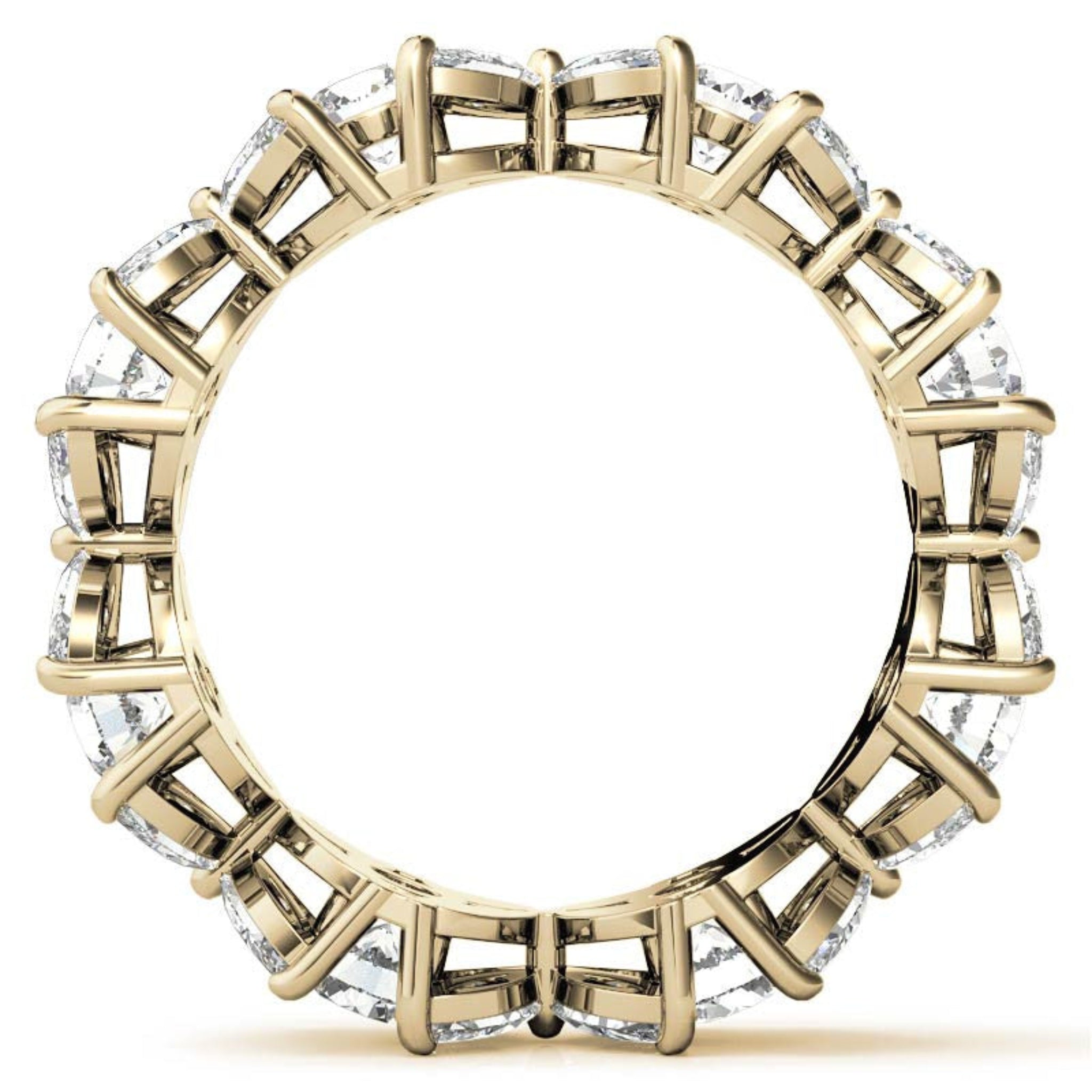 Graceful Sterling Silver Yellow Gold Marquise and Round-Cut Diamond Floral Eternity Band For Women