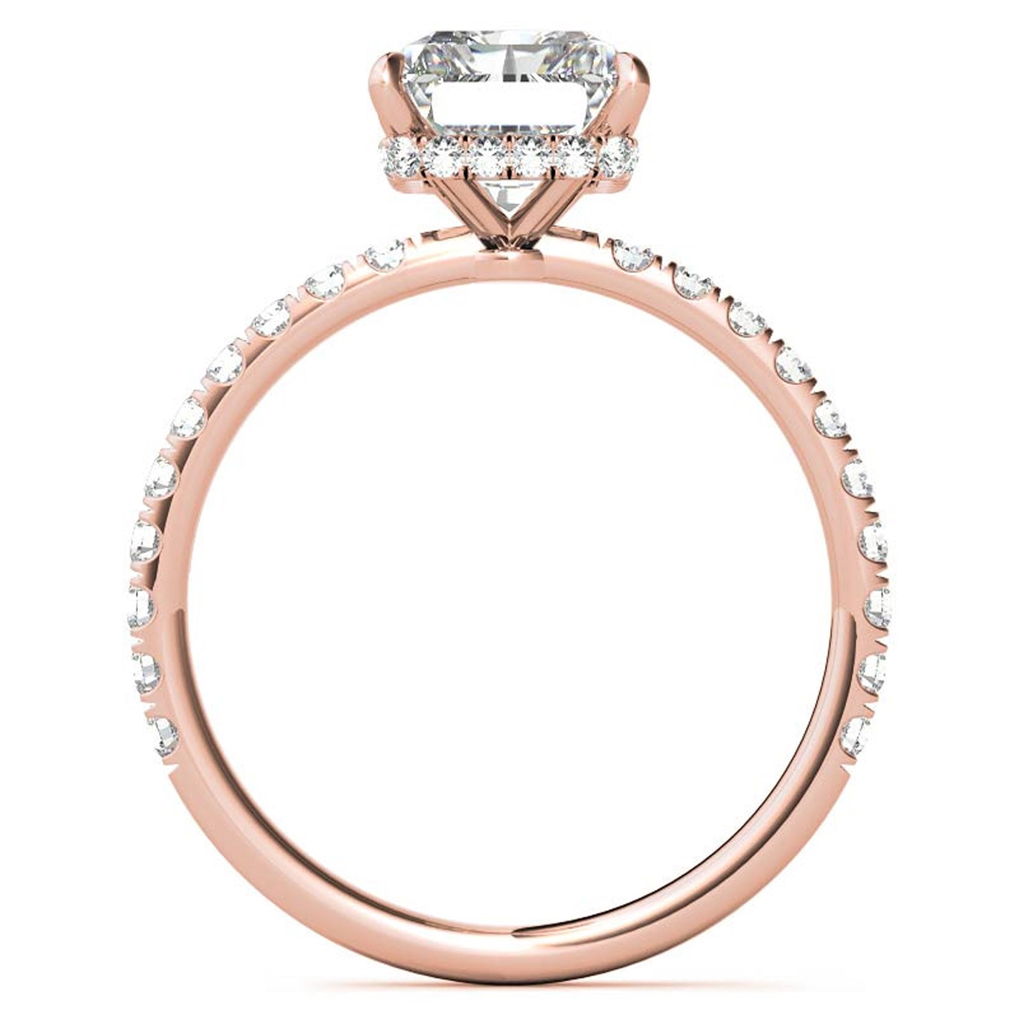 Sterling Silver Radiant Cut Solitaire Adjustable Classic Rose Gold Ring – Perfect for Engagement