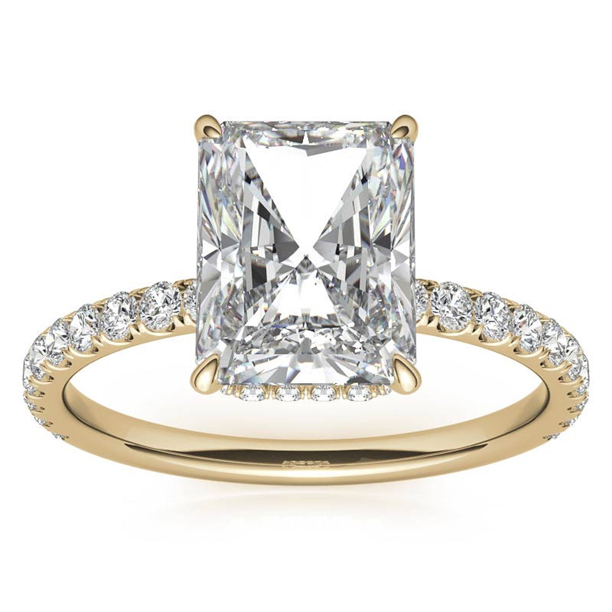 Sterling Silver Radiant Cut Solitaire Adjustable Classic Yellow Gold Ring – Perfect for Engagement