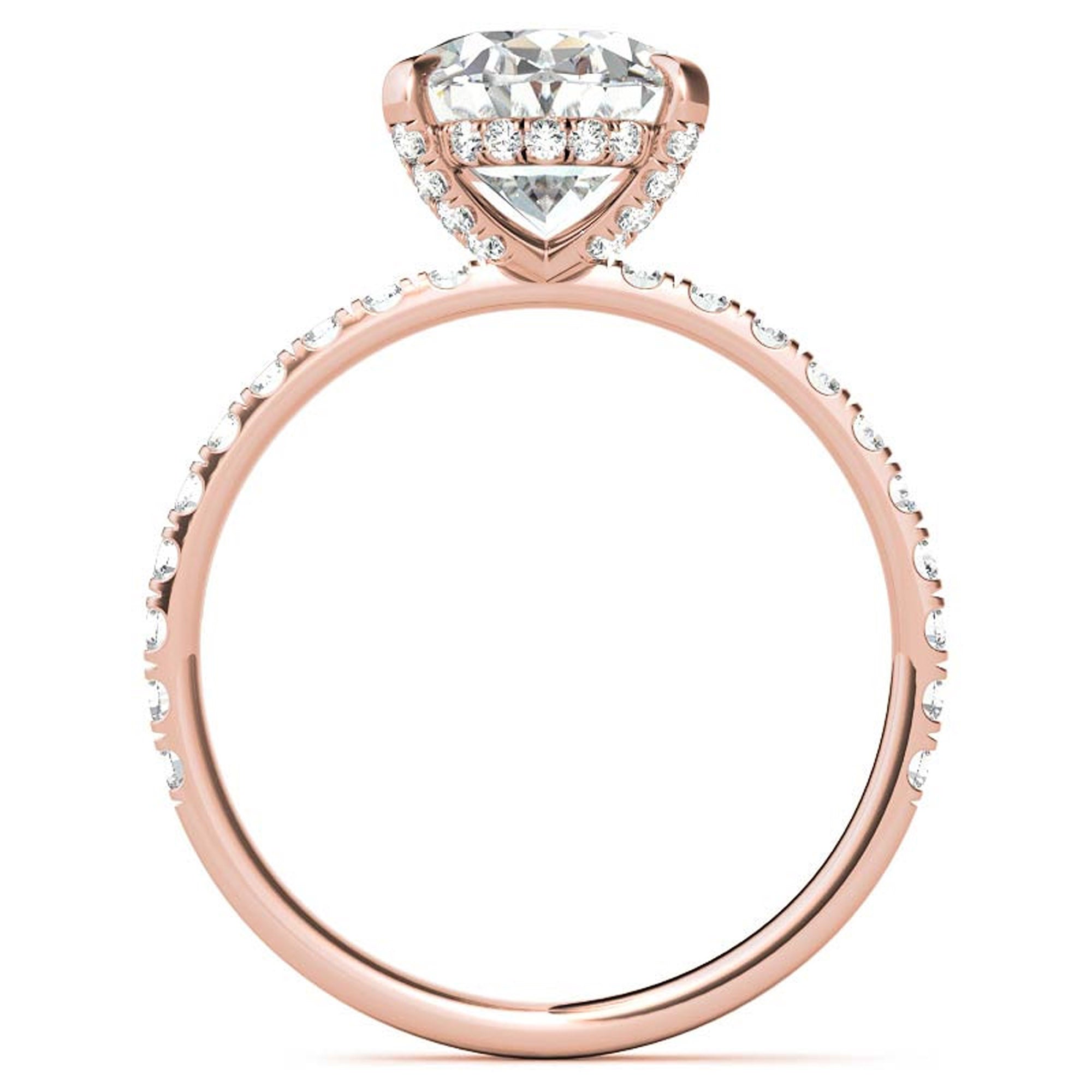 Classic 925 Sterling Silver Adjustable Oval-Cut Rose Gold Engagement Ring For Women