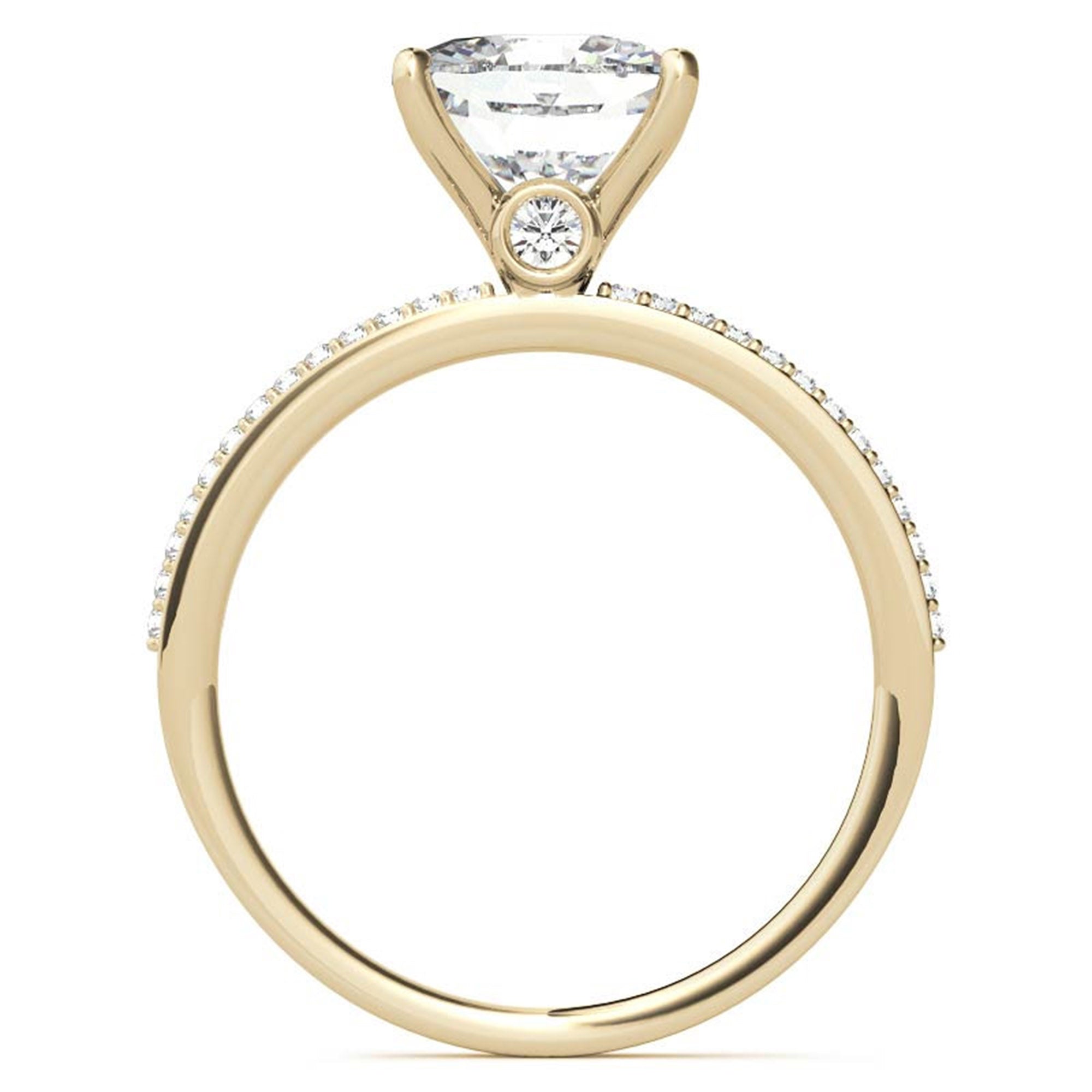 Sterling Silver Sparkling Adjustable Cushion-Cut Yellow Gold Engagement Ring For Women