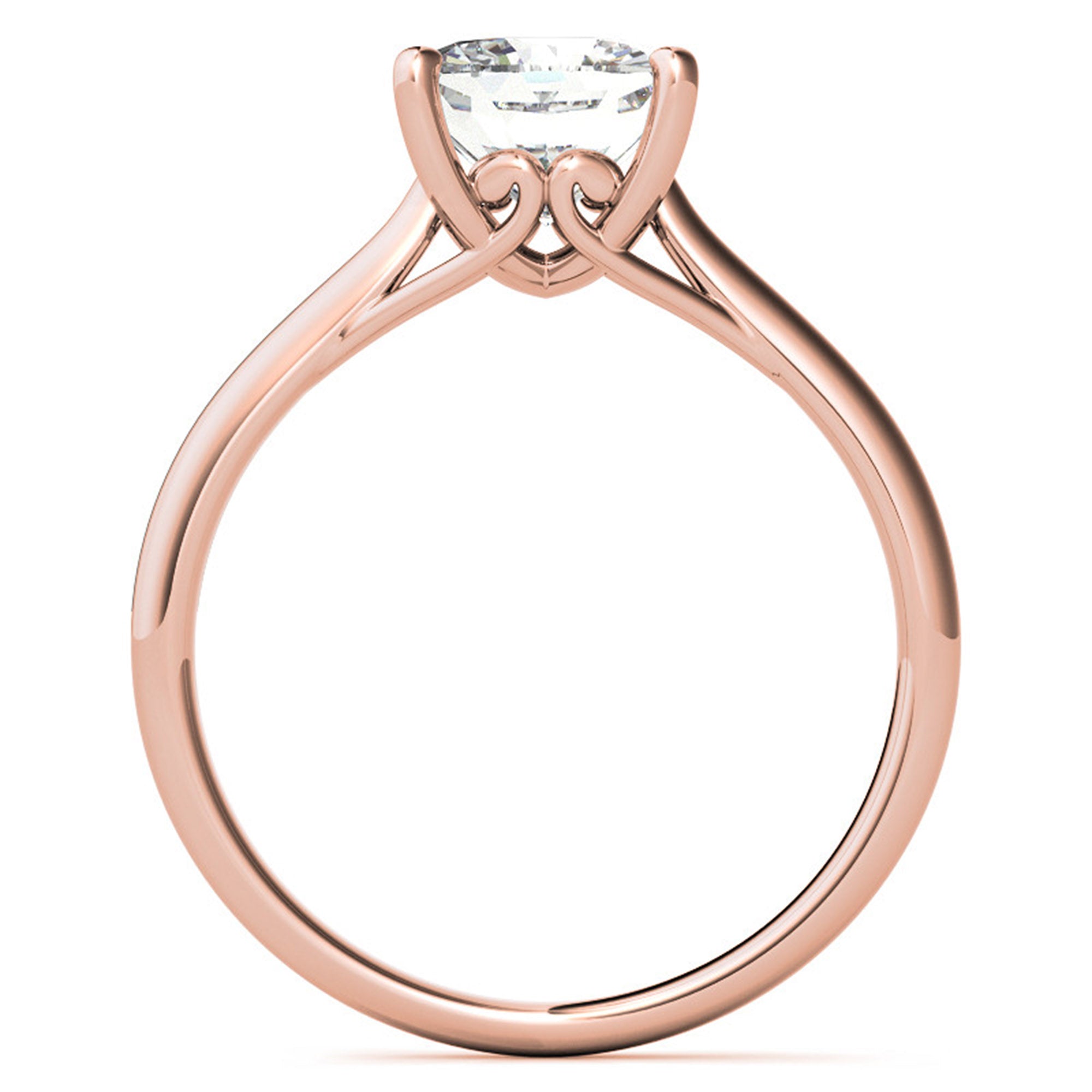 Sterling Silver Timeless Adjustable Cushion-Cut Rose Gold Solitaire Ring For Women