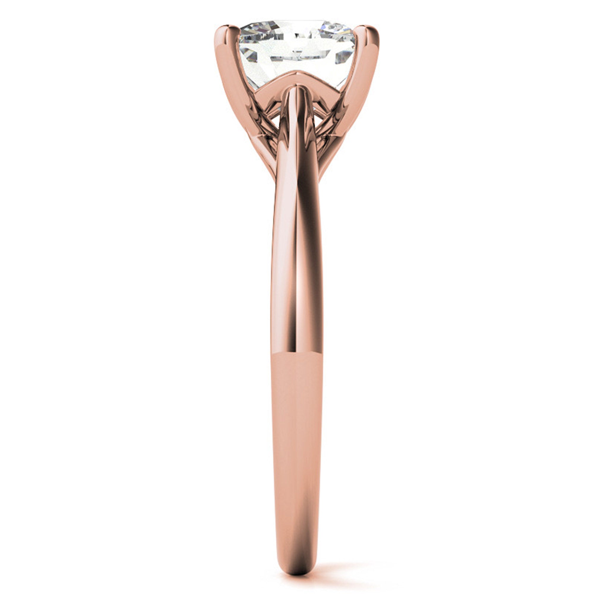 Sterling Silver Timeless Adjustable Cushion-Cut Rose Gold Solitaire Ring For Women