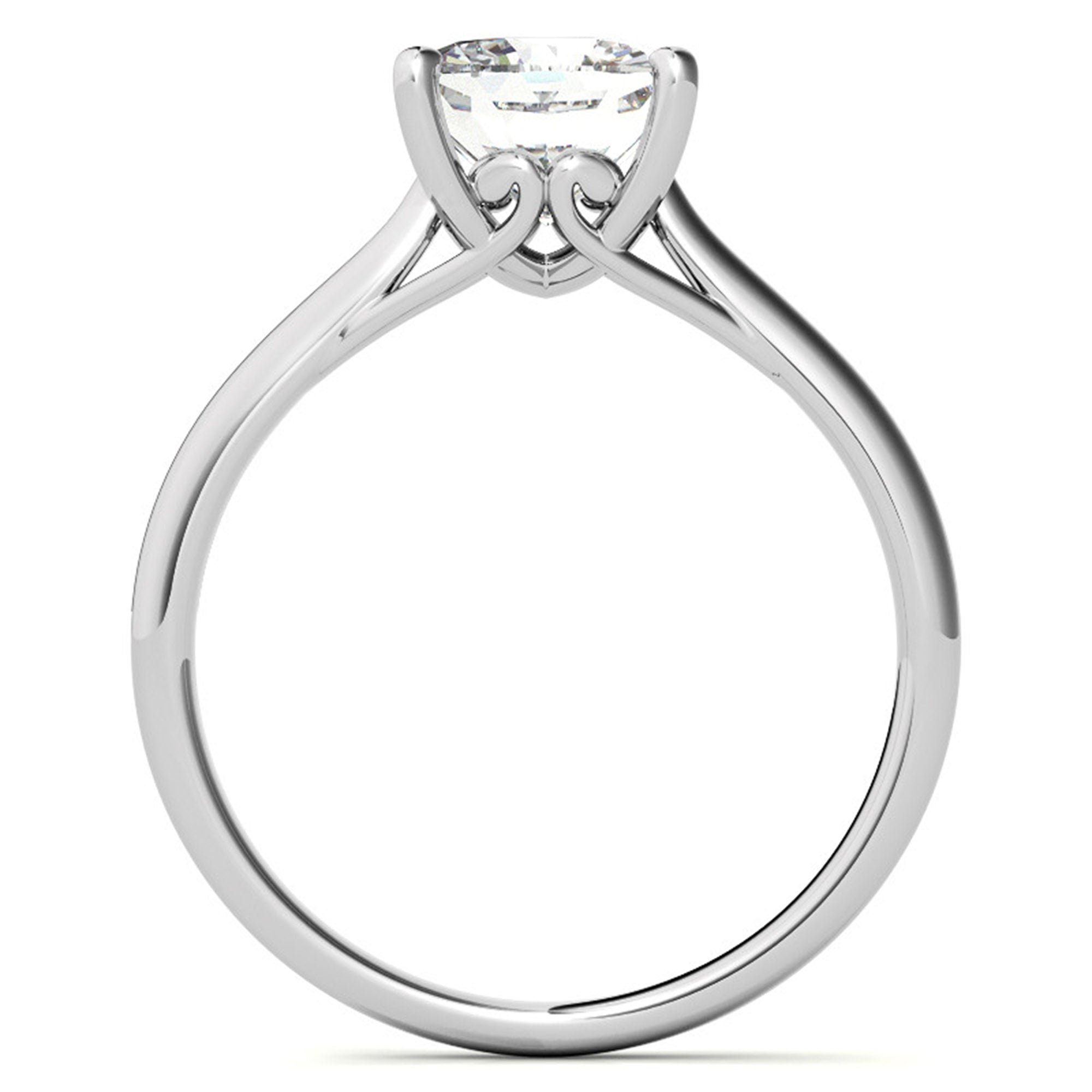 Sterling Silver Timeless Adjustable Cushion-Cut White Gold Solitaire Ring For Women