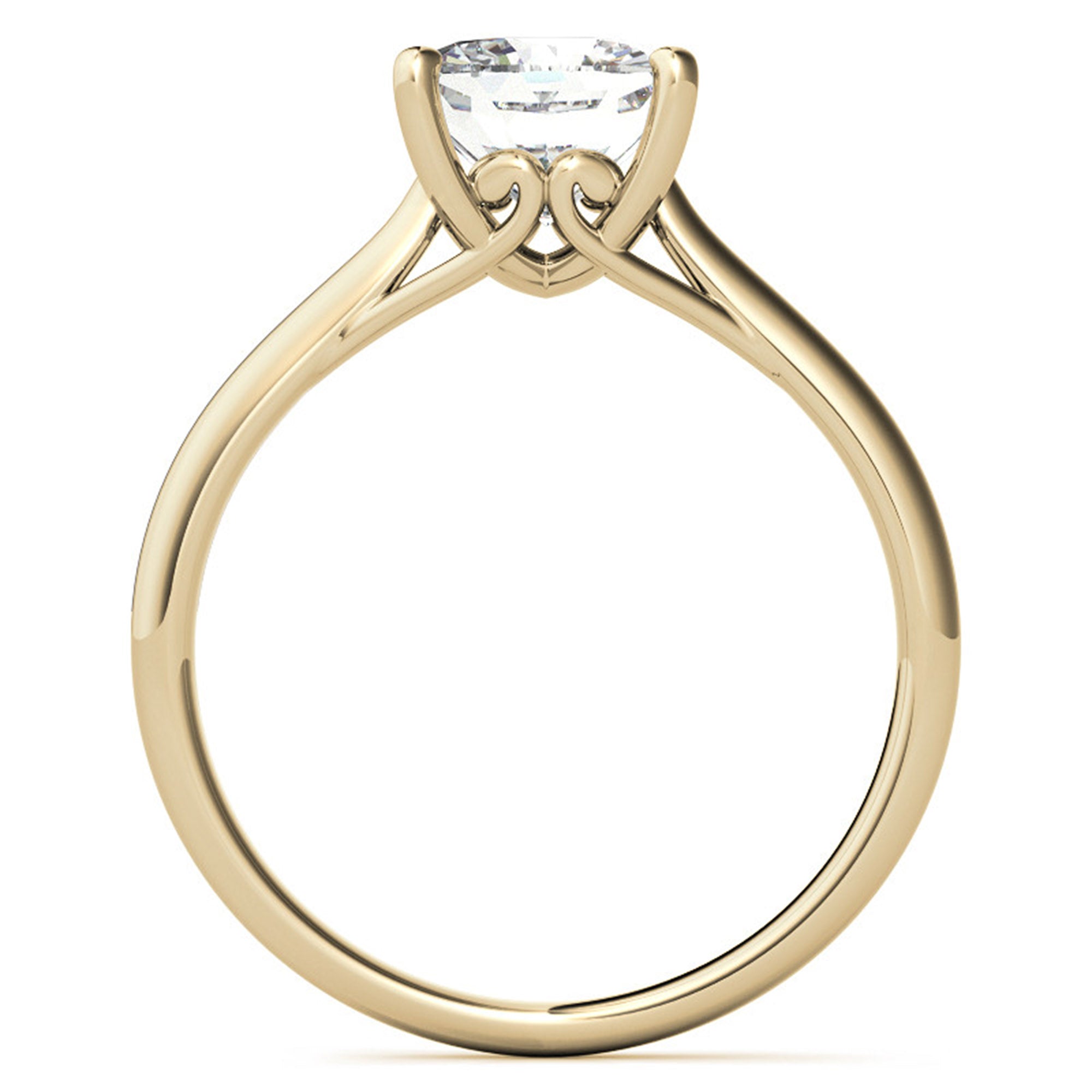 Sterling Silver Timeless Adjustable Cushion-Cut Yellow Gold Solitaire Ring For Women