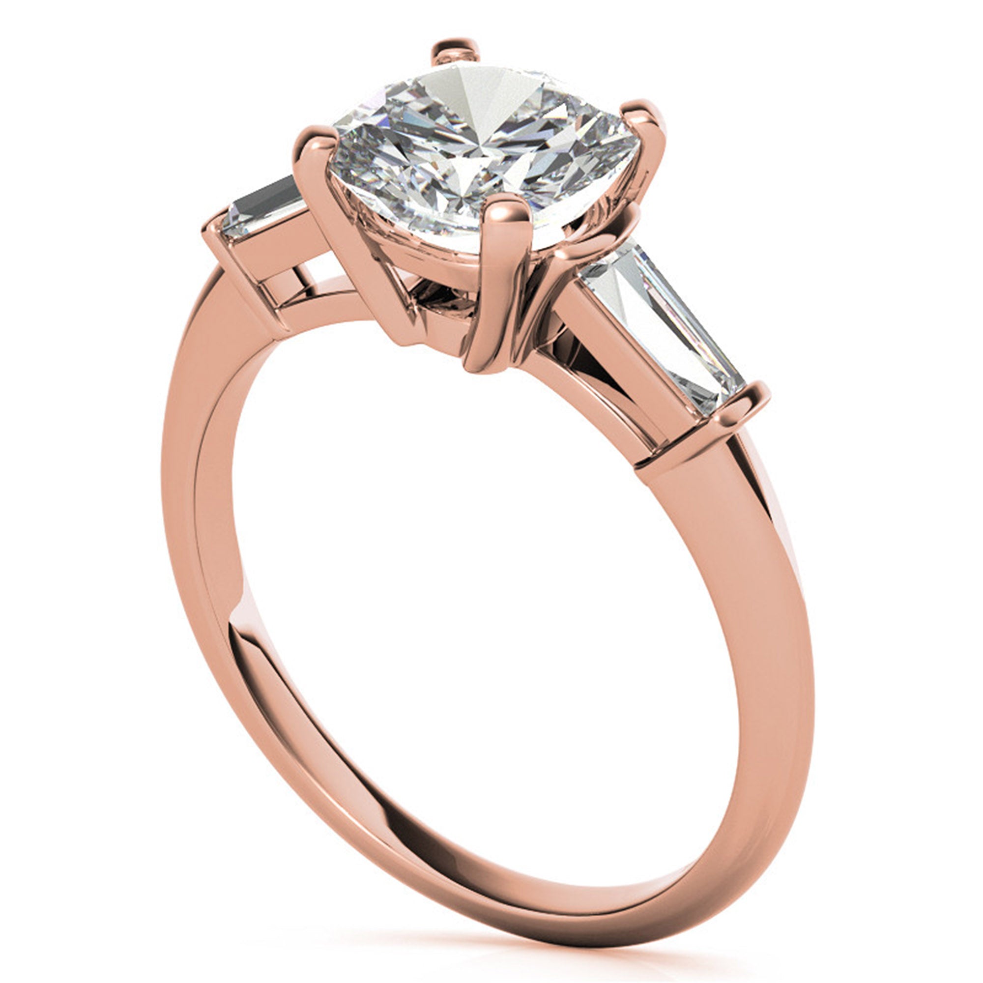 Sterling Silver Cushion- Cut Adjustable Engagement Rose Gold Ring For Women