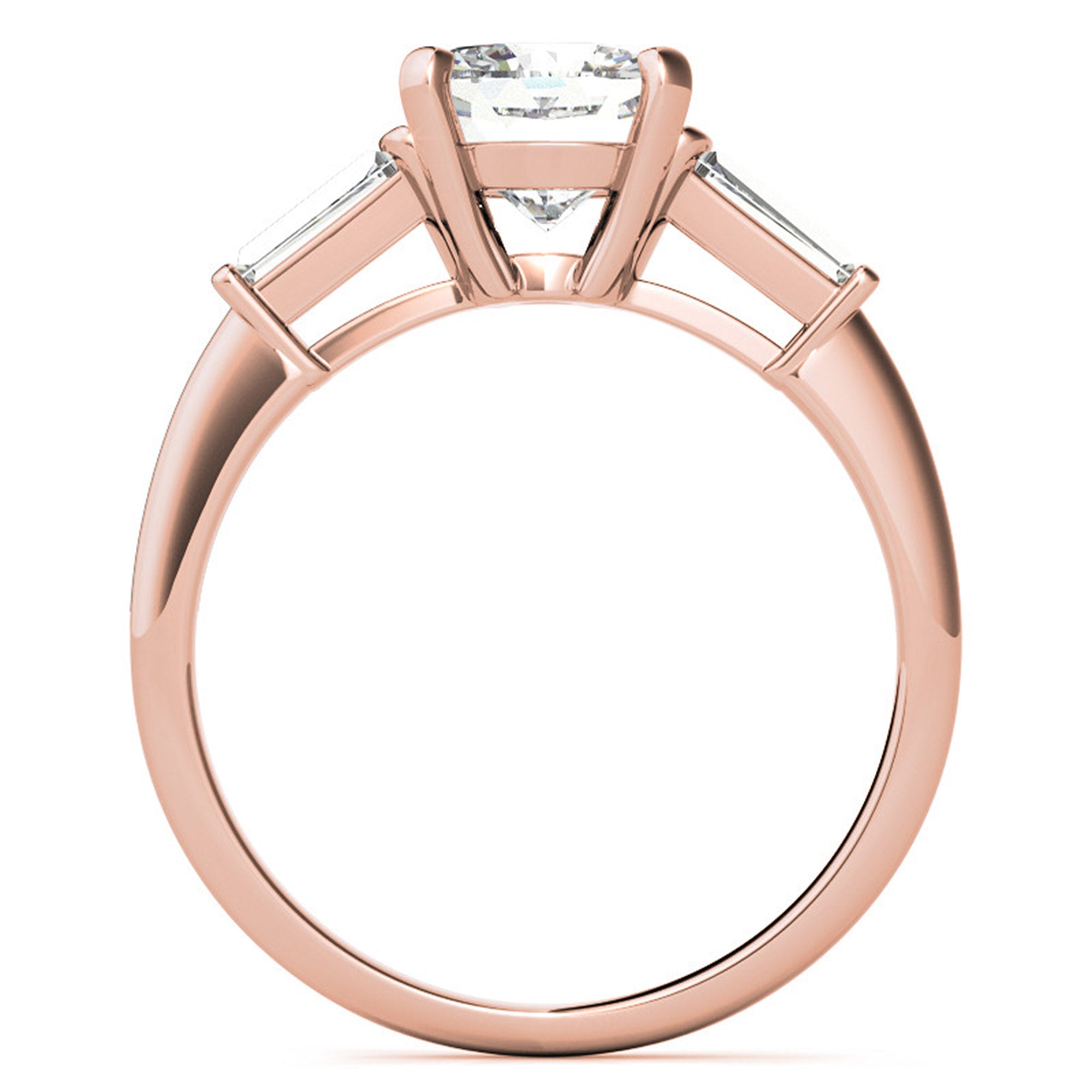 Sterling Silver Cushion- Cut Adjustable Engagement Rose Gold Ring For Women