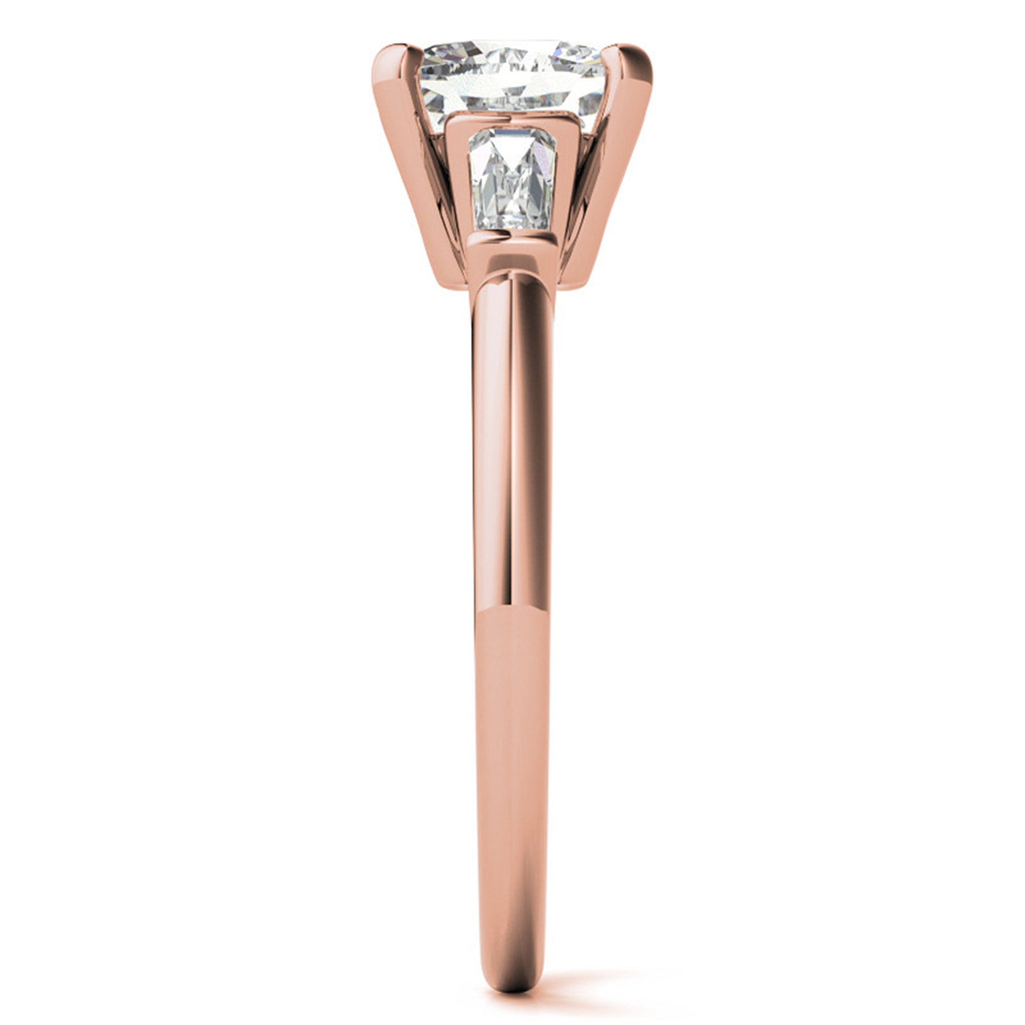 Sterling Silver Cushion- Cut Adjustable Engagement Rose Gold Ring For Women