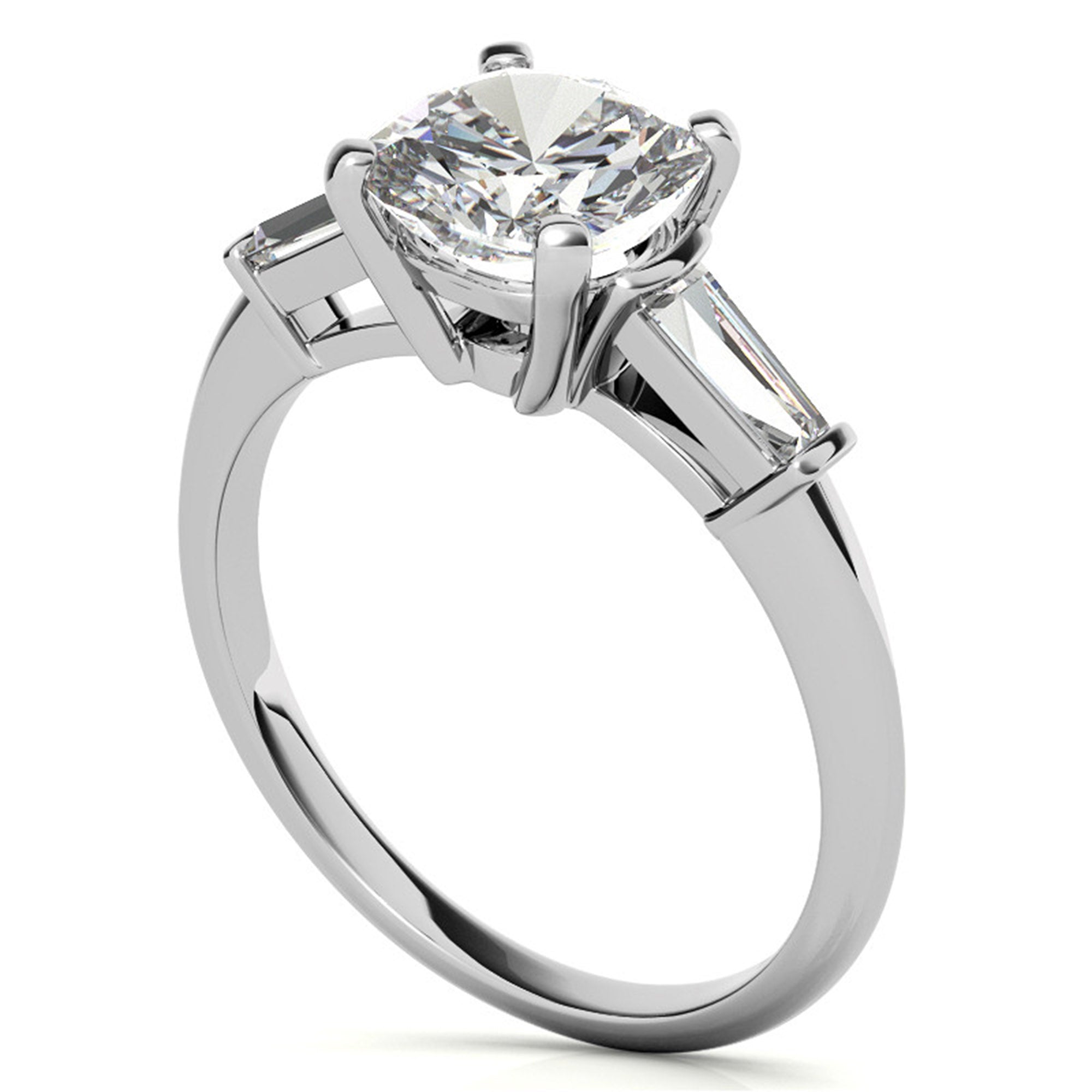 Sterling Silver Cushion- Cut Adjustable Engagement White Gold Ring For Women