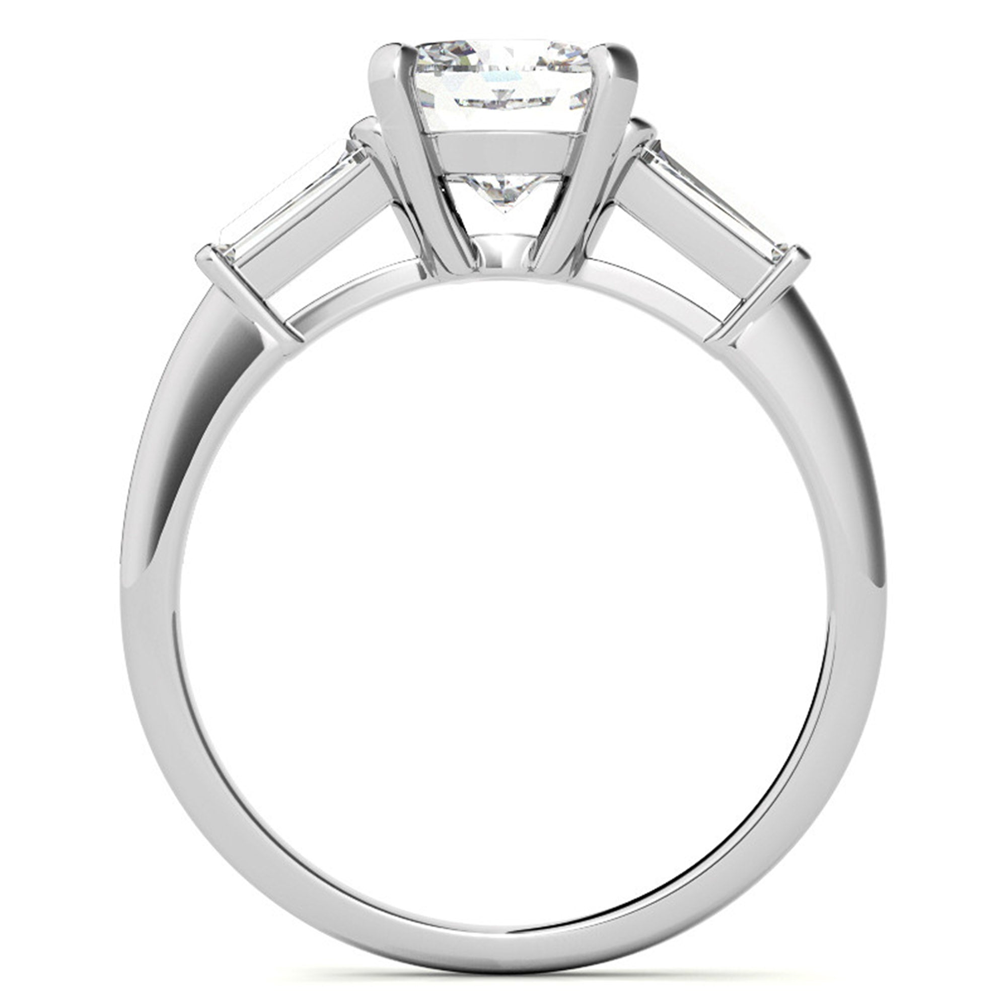 Sterling Silver Cushion- Cut Adjustable Engagement White Gold Ring For Women