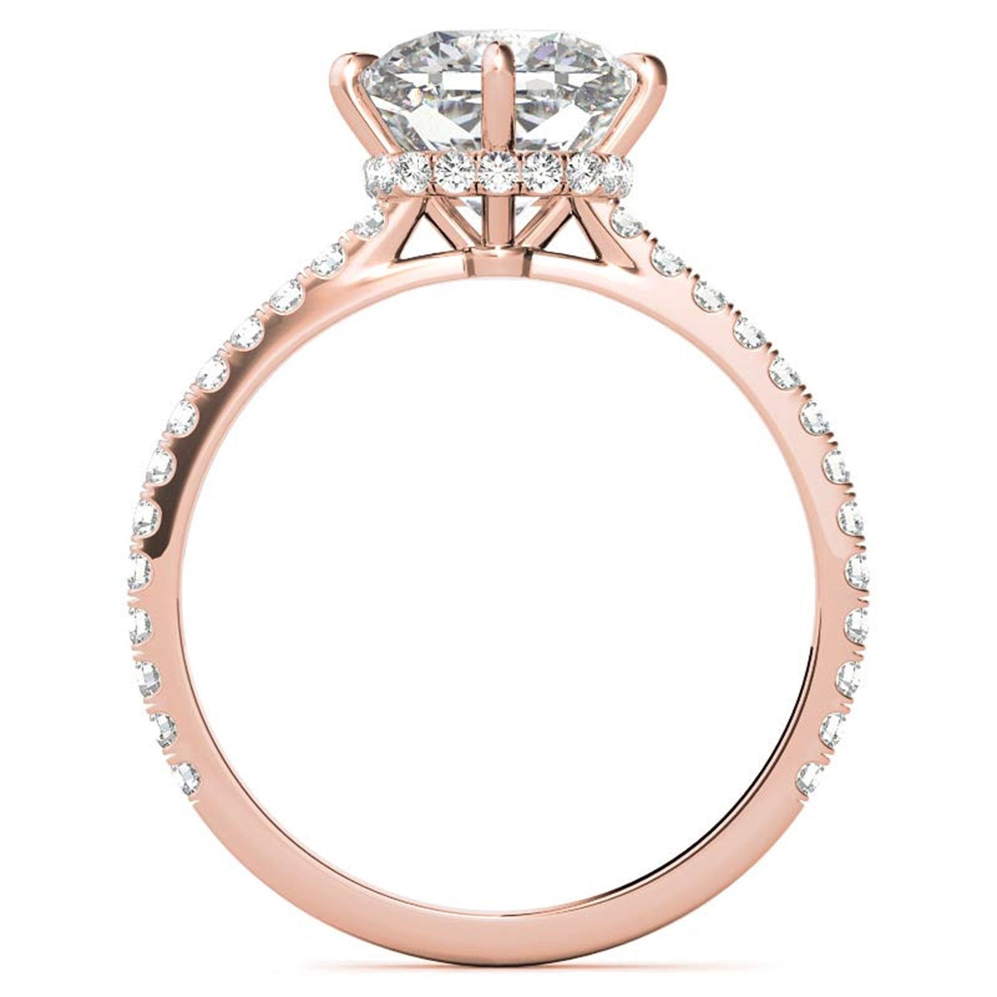 Cushion-Cut Rose Gold Adjustable Sterling Silver Graceful Engagement Ring For Women