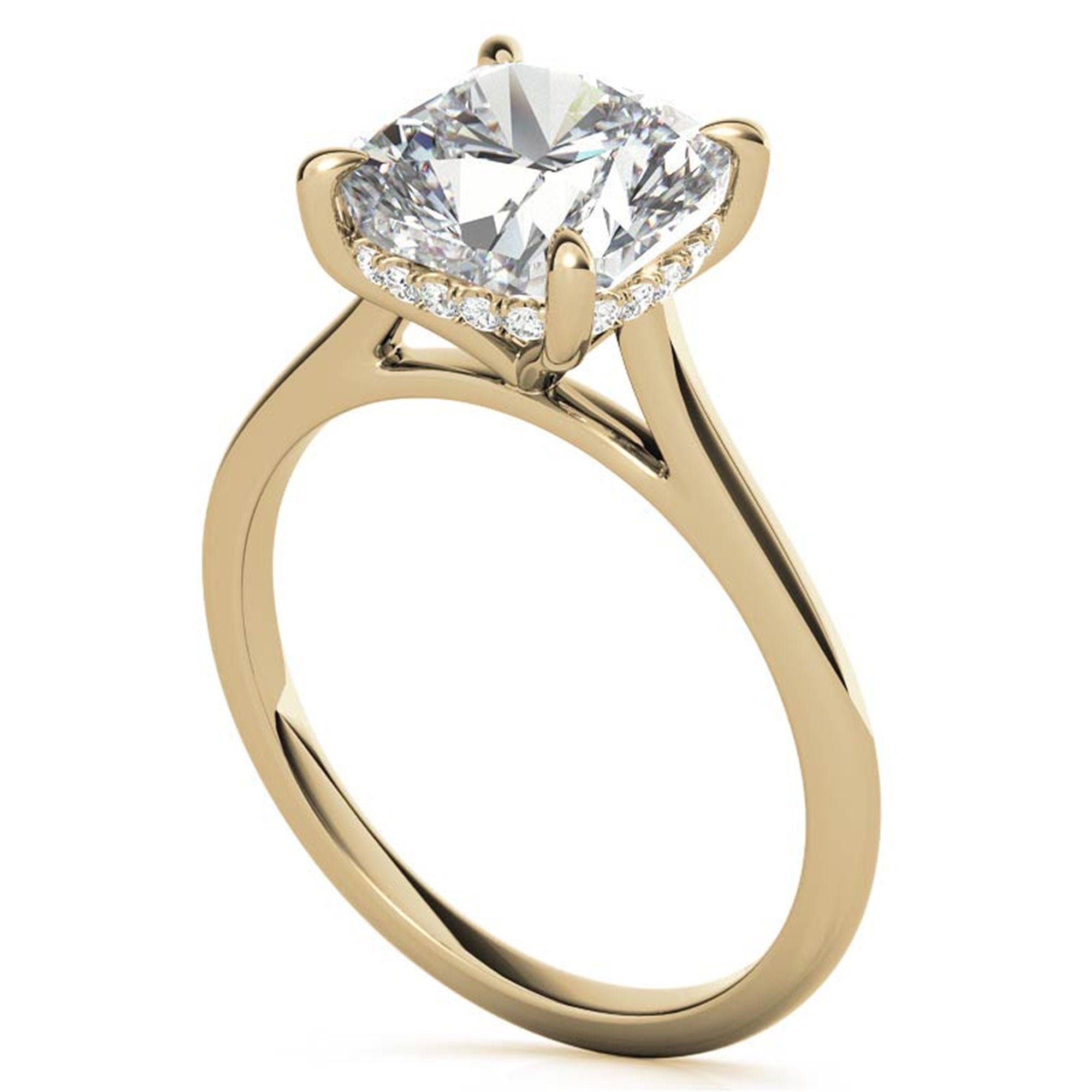 Sterling Silver Radiant Adjustable Elongated Cushion Cut Yellow Gold Solitaire Ring For Women