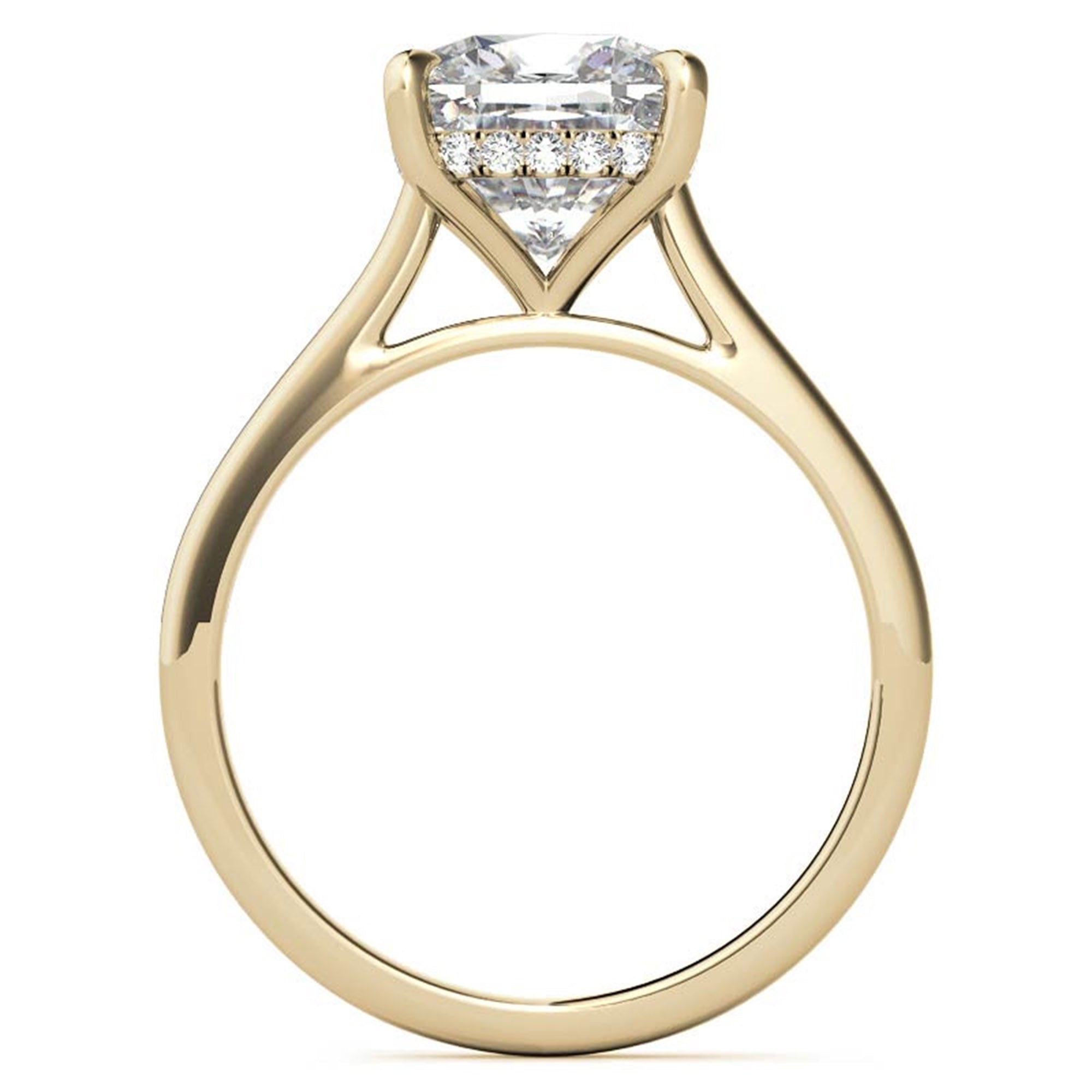 Sterling Silver Radiant Adjustable Elongated Cushion Cut Yellow Gold Solitaire Ring For Women