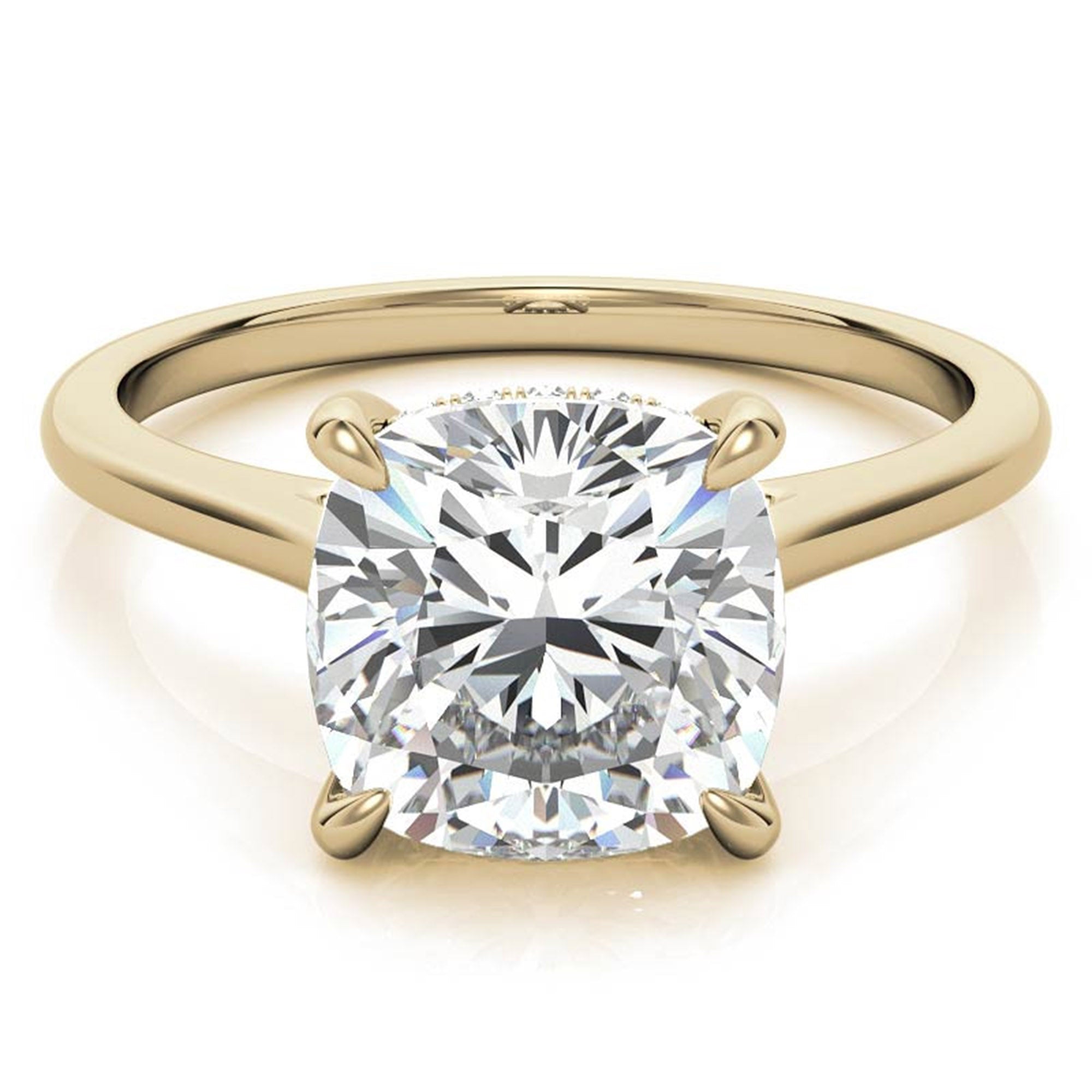 Sterling Silver Radiant Adjustable Elongated Cushion Cut Yellow Gold Solitaire Ring For Women