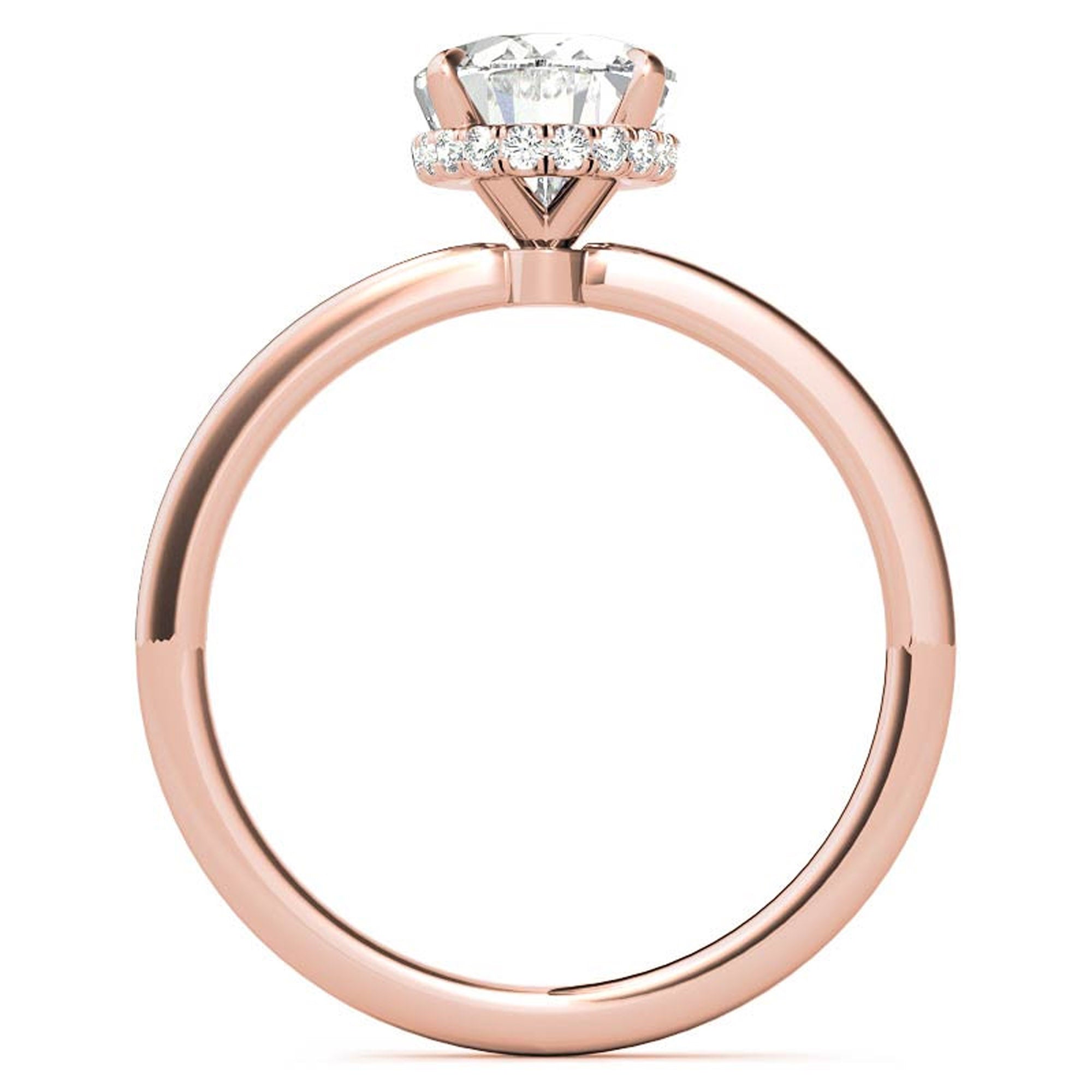 Sterling Silver Oval-Cut Solitaire Rose Gold Minimalist Engagement Ring for Women