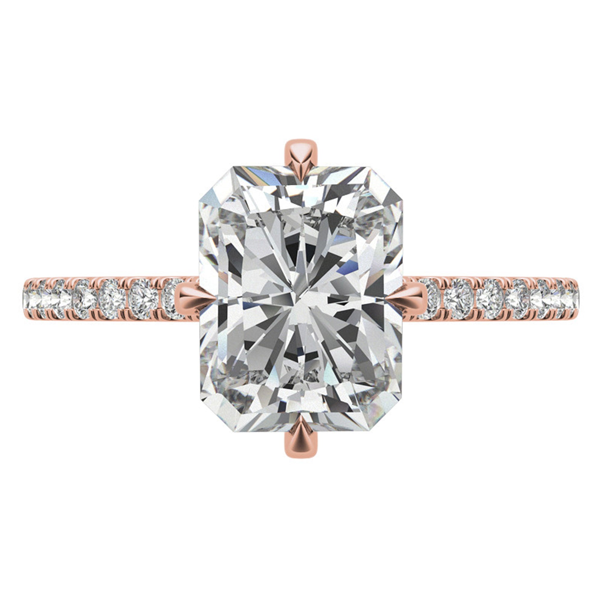 Sterling Silver Radiant-Cut Center Stone Adjustable  Engagement  Rose Gold Ring Perfect for   Special Occasions