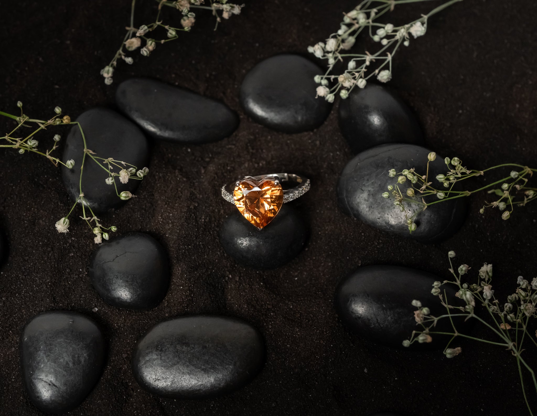 Marmalade Heart Shaped Adjustable Ring