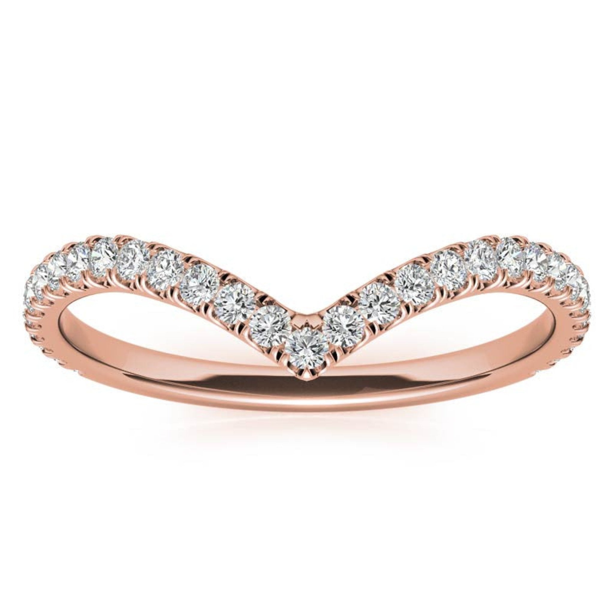 Rose Gold Silver Stacked Adjustable V-Curve Wishbone Ring For Woman