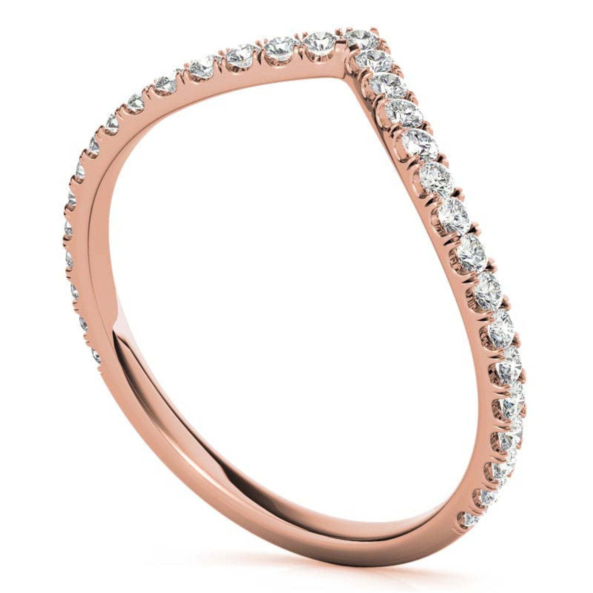 Rose Gold Silver Stacked Adjustable V-Curve Wishbone Ring For Woman