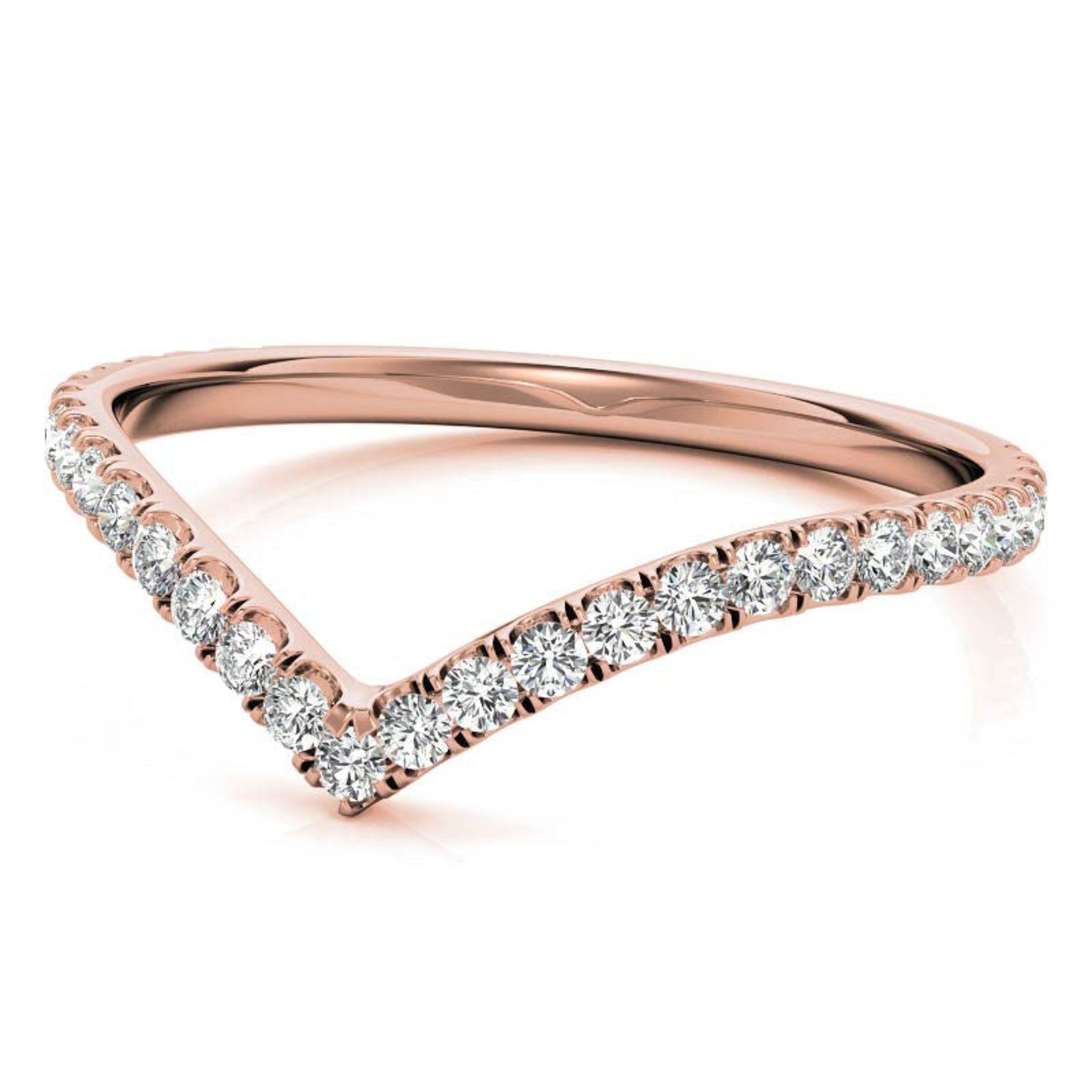 Rose Gold Silver Stacked Adjustable V-Curve Wishbone Ring For Woman