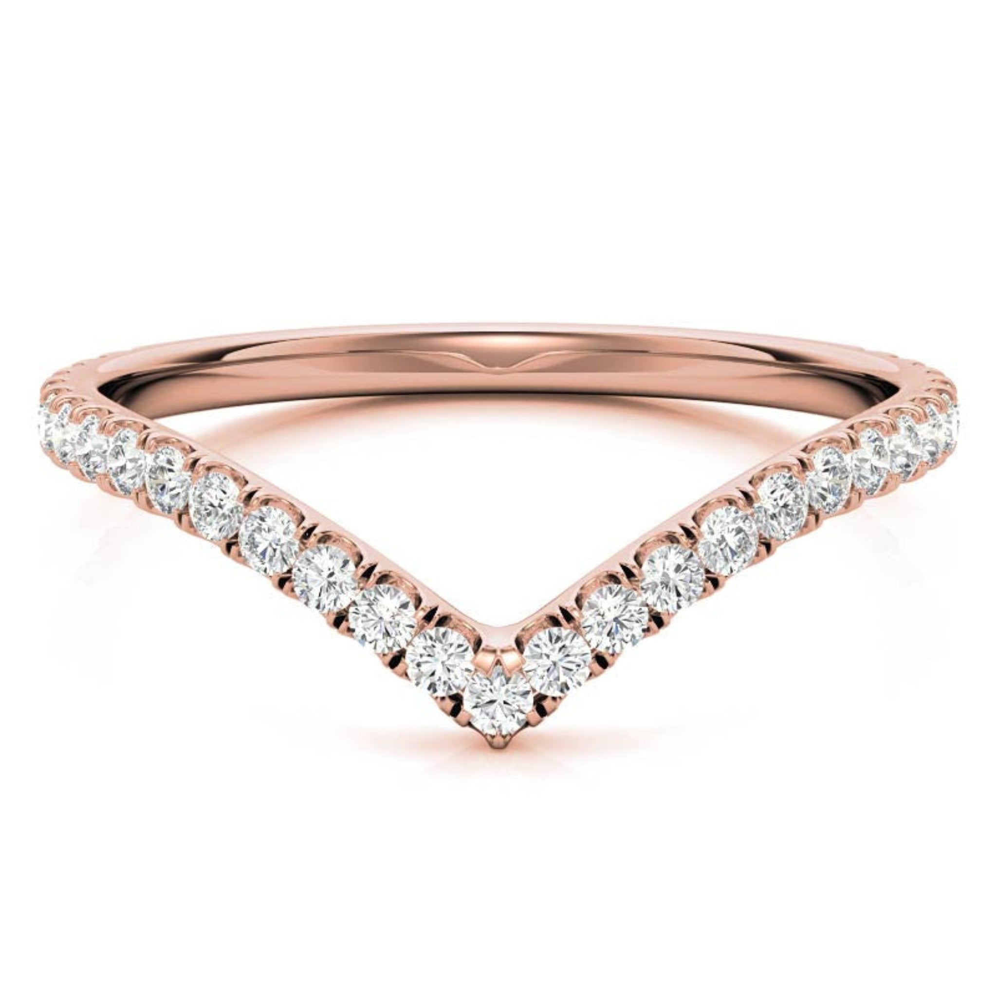 Rose Gold Silver Stacked Adjustable V-Curve Wishbone Ring For Woman