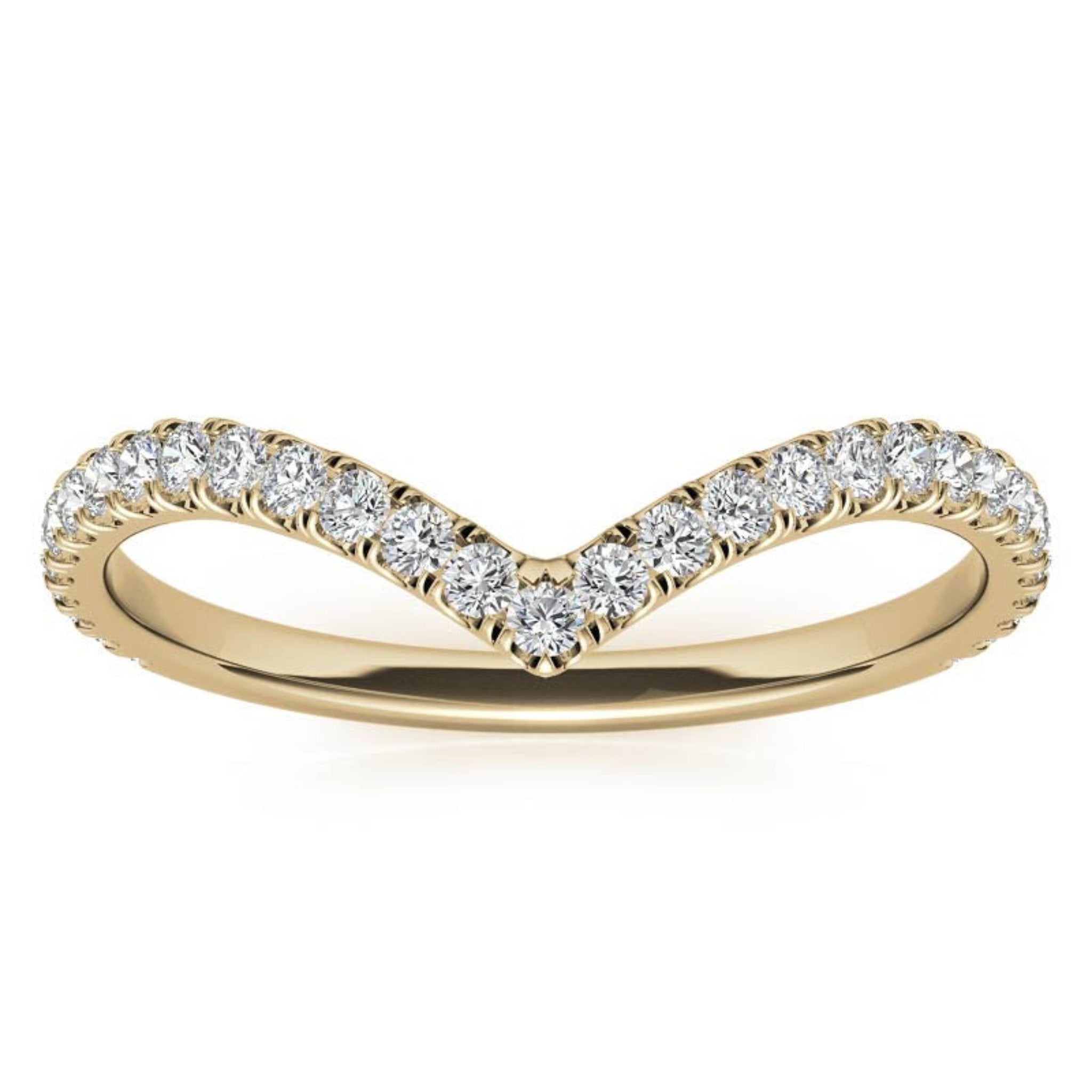 Yellow Gold Silver Stacked Adjustable V-Curve Fable Contour Ring For Woman