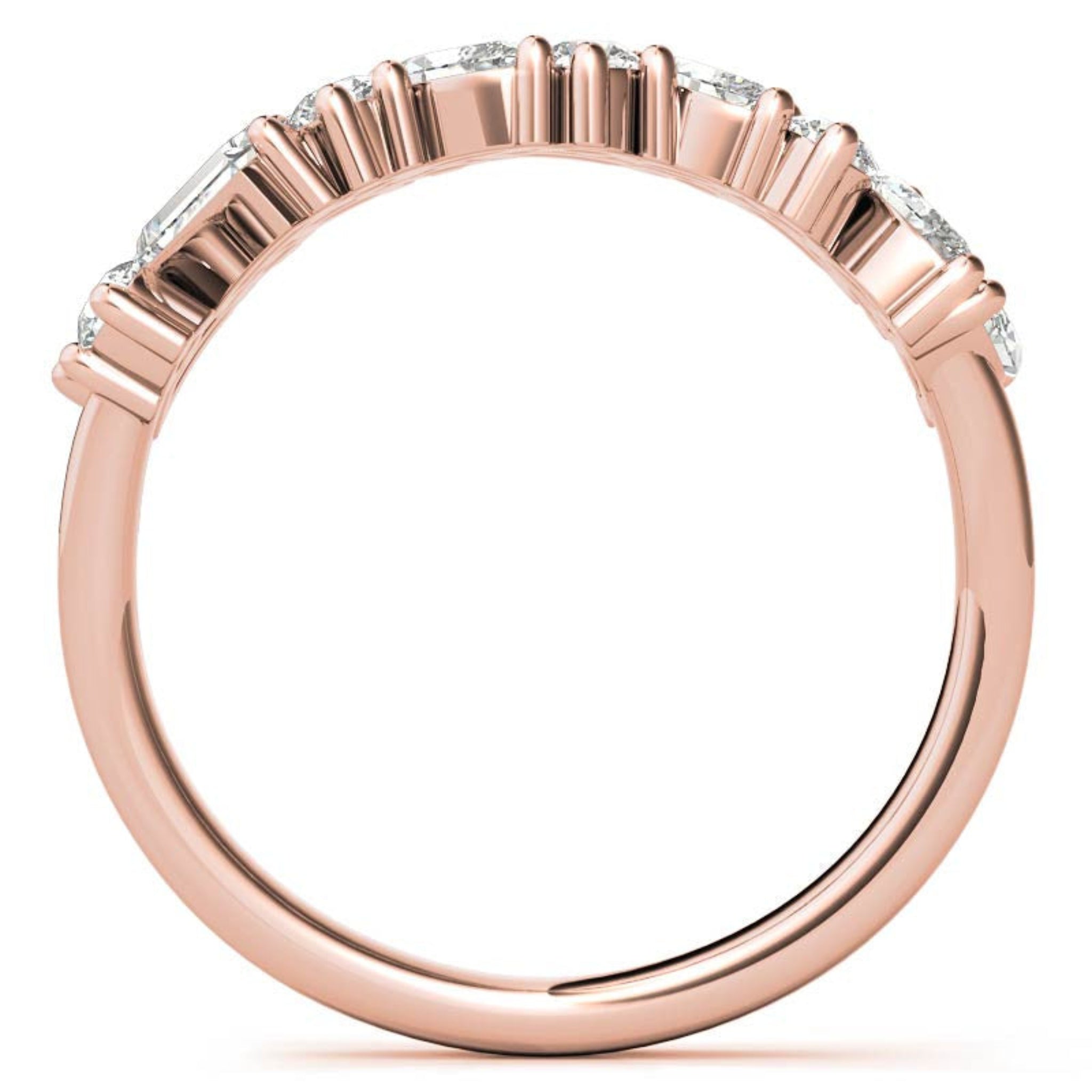 Sterling Silver Elegant Unique Adjustable Multi-Cut Diamond Cluster Rose Gold Ring For Women