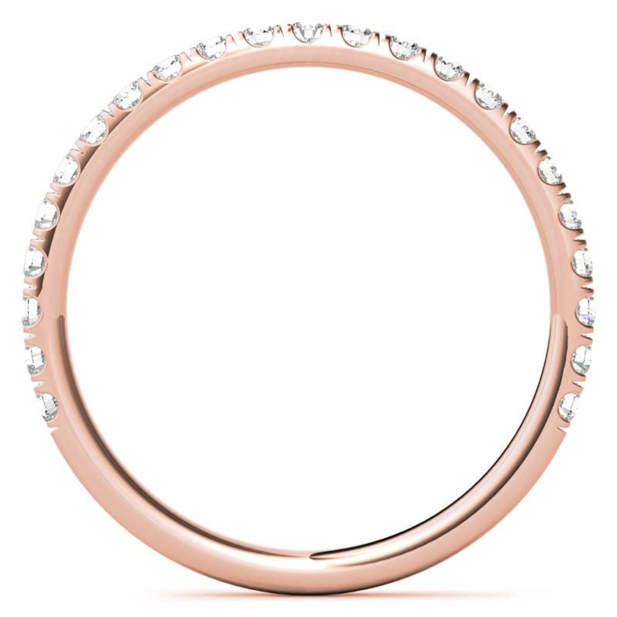 Sterling Silver Delicate Adjustable Round Studded Diamonds Rose Gold Ring For Women