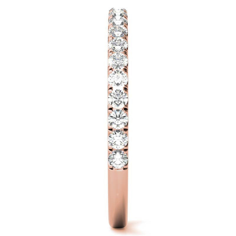 Sterling Silver Delicate Adjustable Round Studded Diamonds Rose Gold Ring For Women