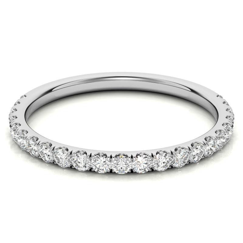 Sterling Silver Delicate Adjustable Round Studded Diamonds White Gold Ring For Women