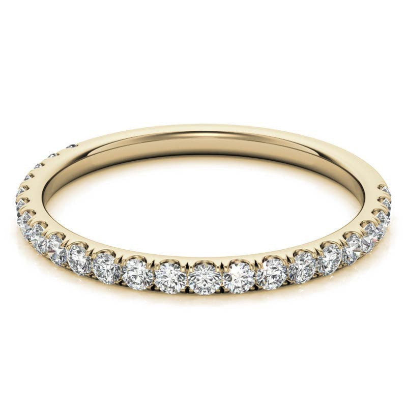 Sterling Silver Delicate Adjustable Round Studded Diamonds Yellow Gold Ring For Women