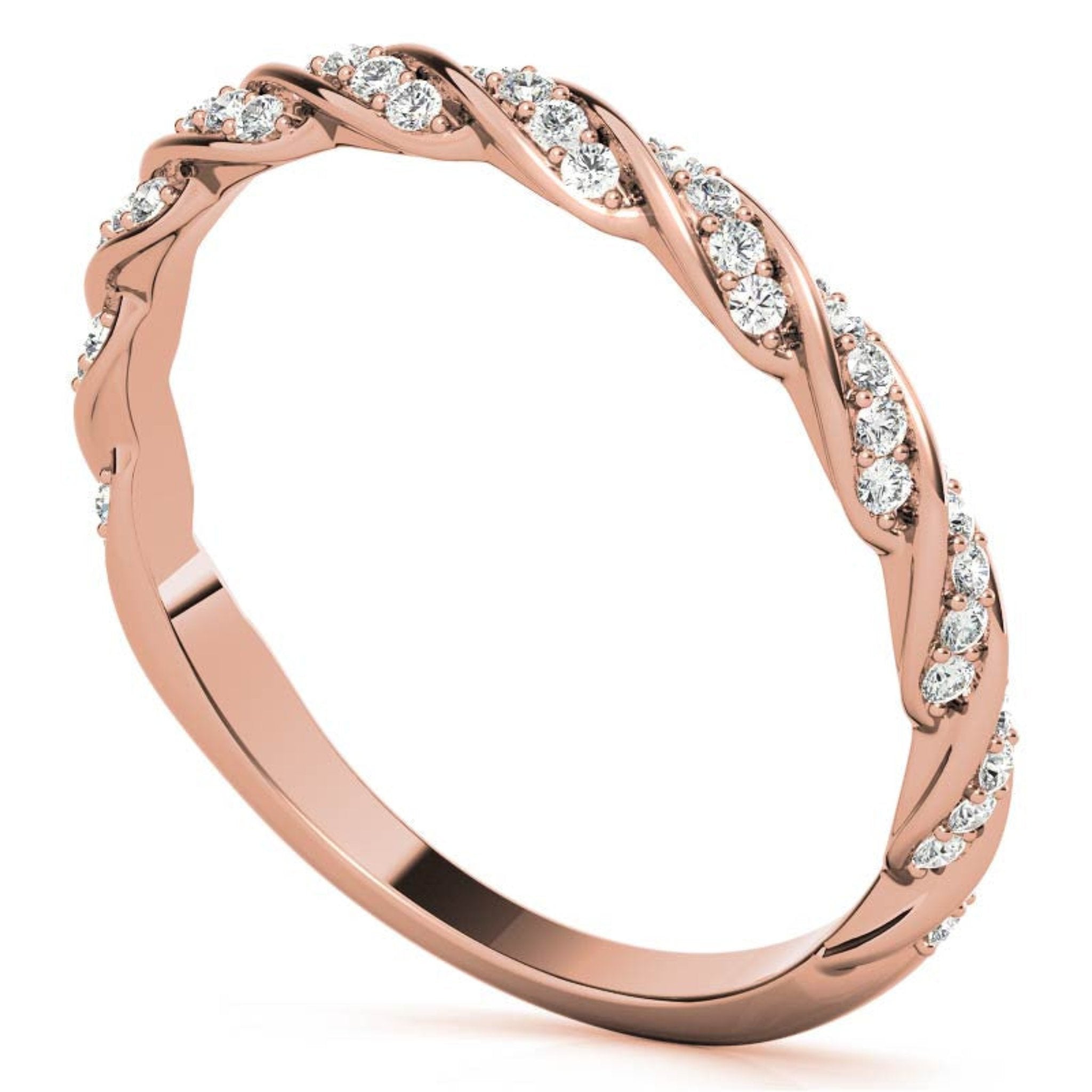 Rose Gold Silver Half-Eternity Adjustable Infinity Braided Ring For Woman