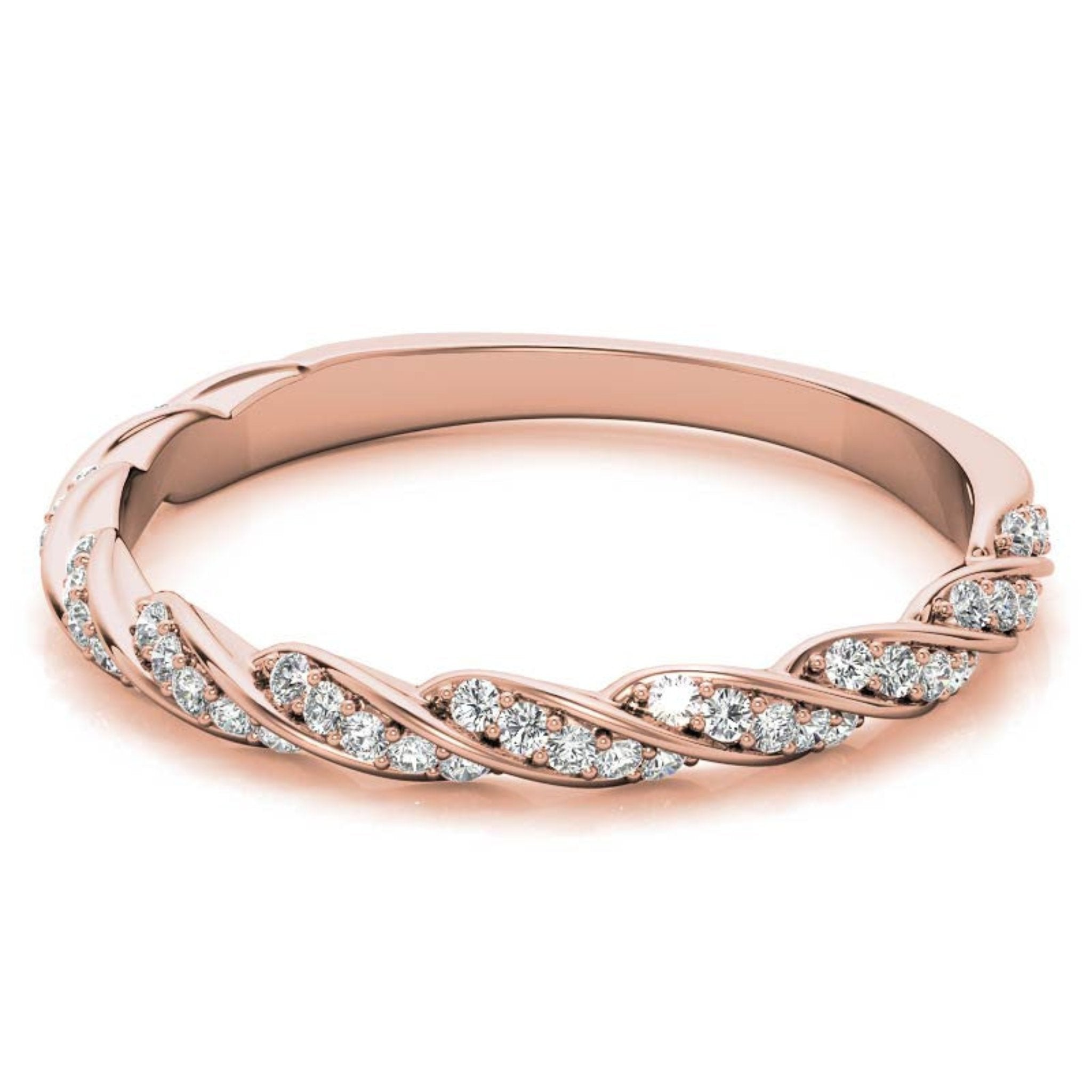 Rose Gold Silver Half-Eternity Adjustable Infinity Braided Ring For Woman