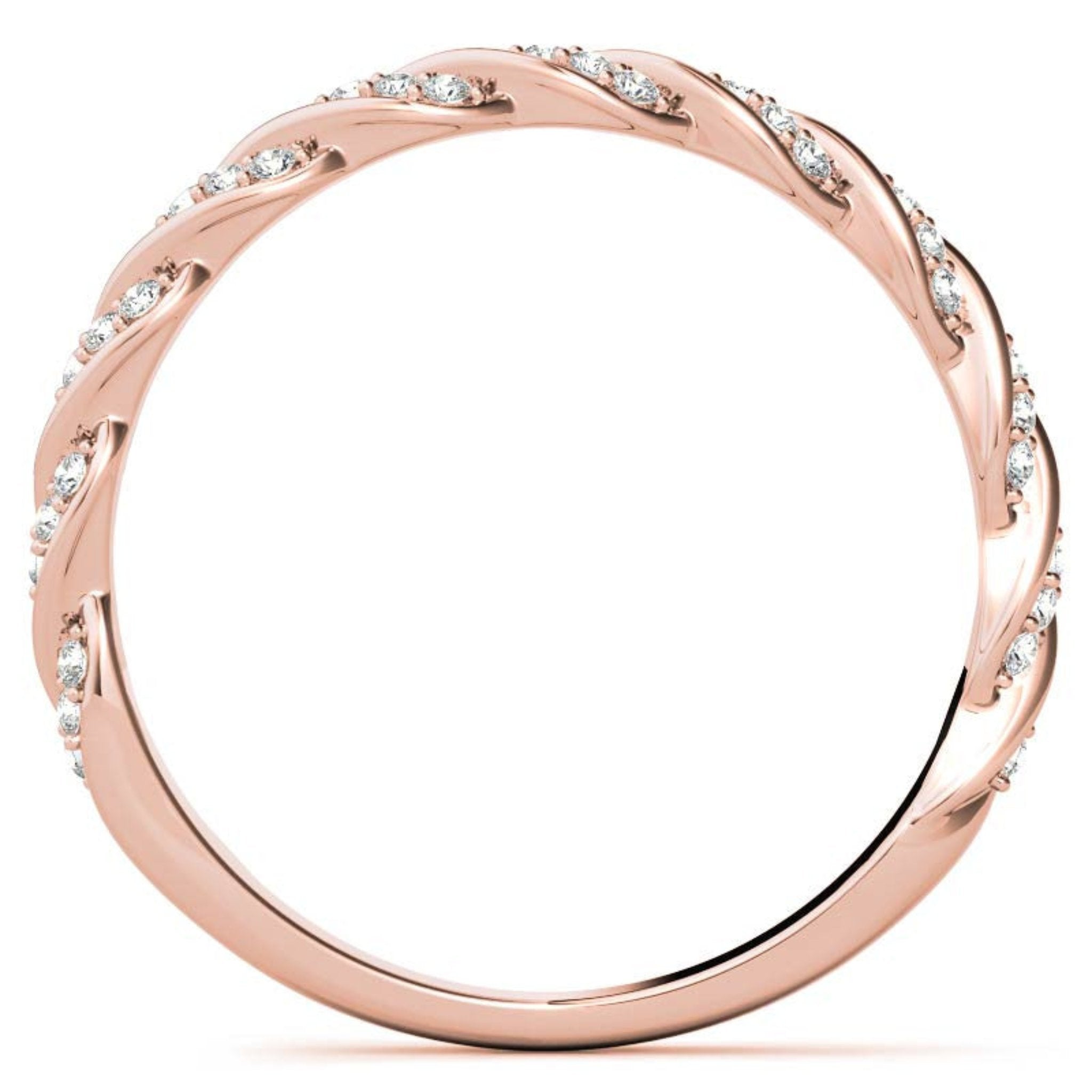 Rose Gold Silver Half-Eternity Adjustable Infinity Braided Ring For Woman